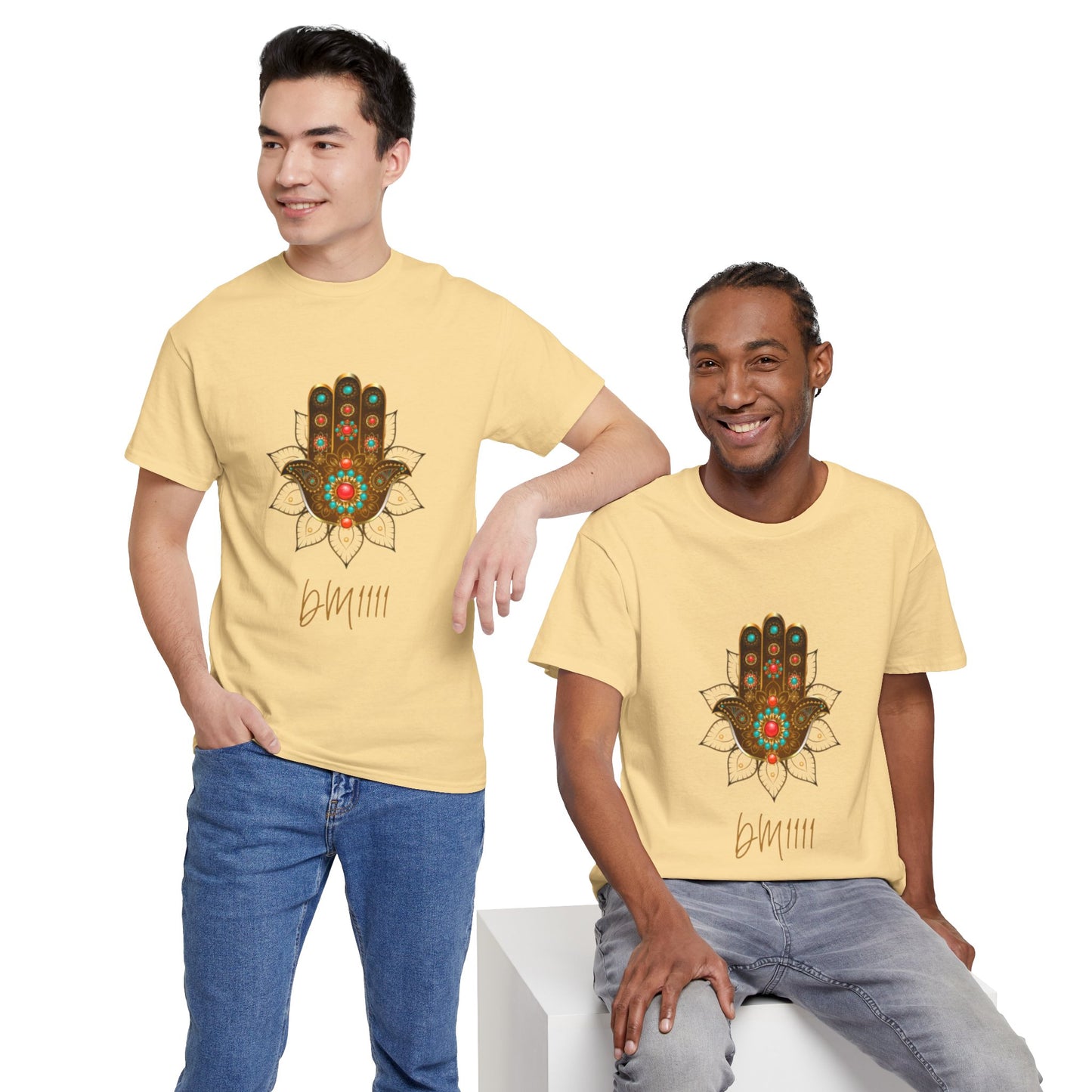 Gold Hamsa Hand DM1111 Unisex Heavy Cotton Tee