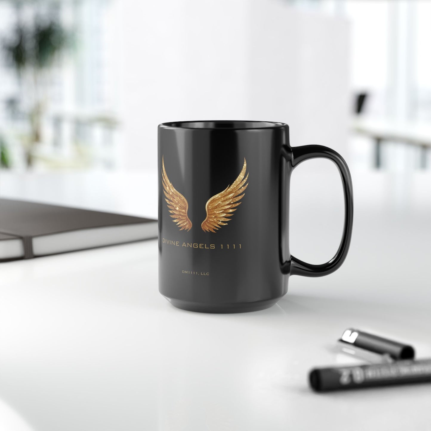 Divine Angels 1111 Official DM1111 Black Mug (11oz, 15oz)