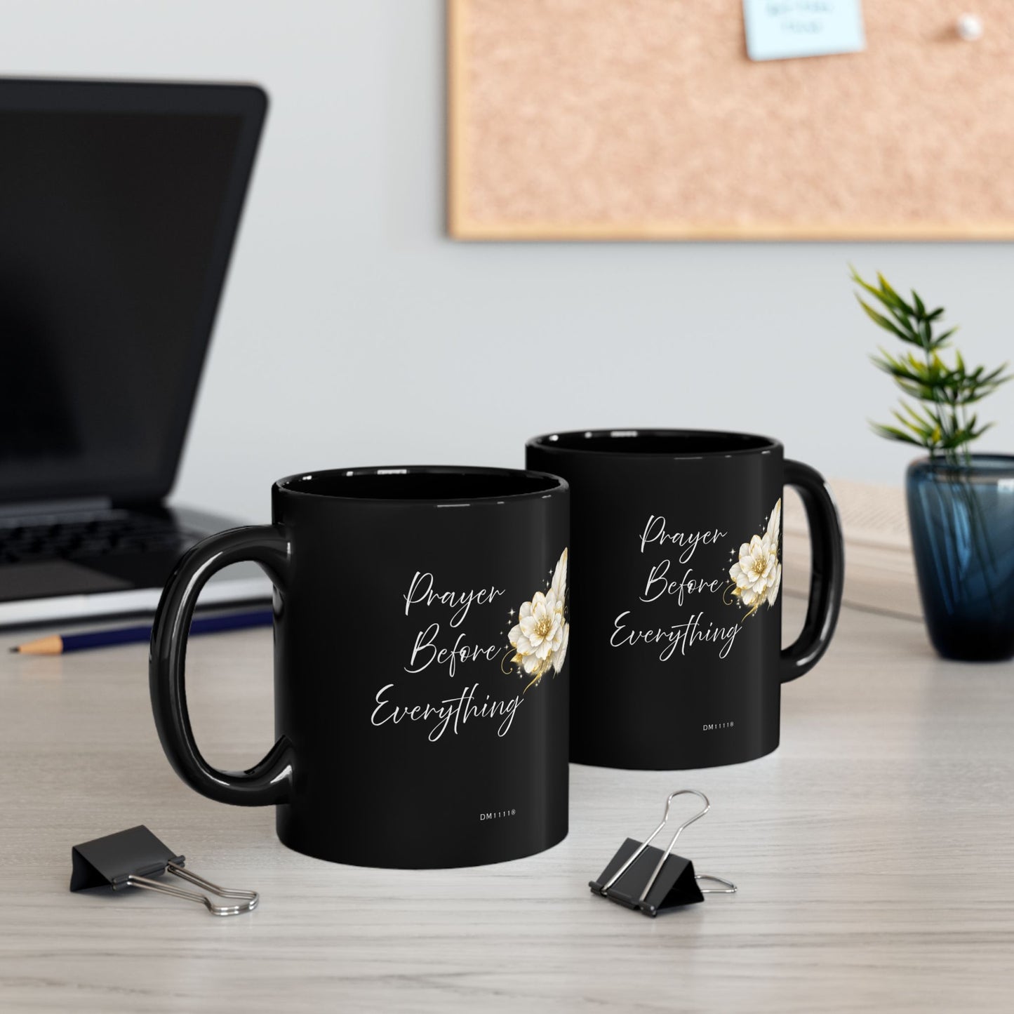 "Prayer Before Everything" Divine Faith mug (Black, 11oz/15oz)