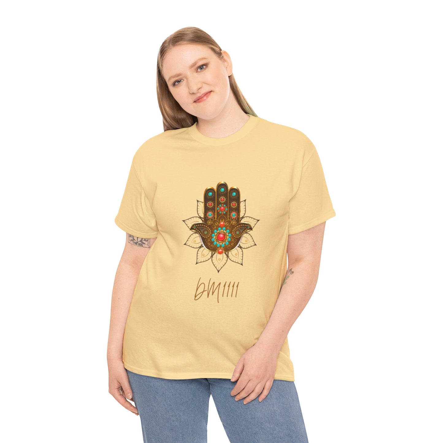 Gold Hamsa Hand DM1111 Unisex Heavy Cotton Tee