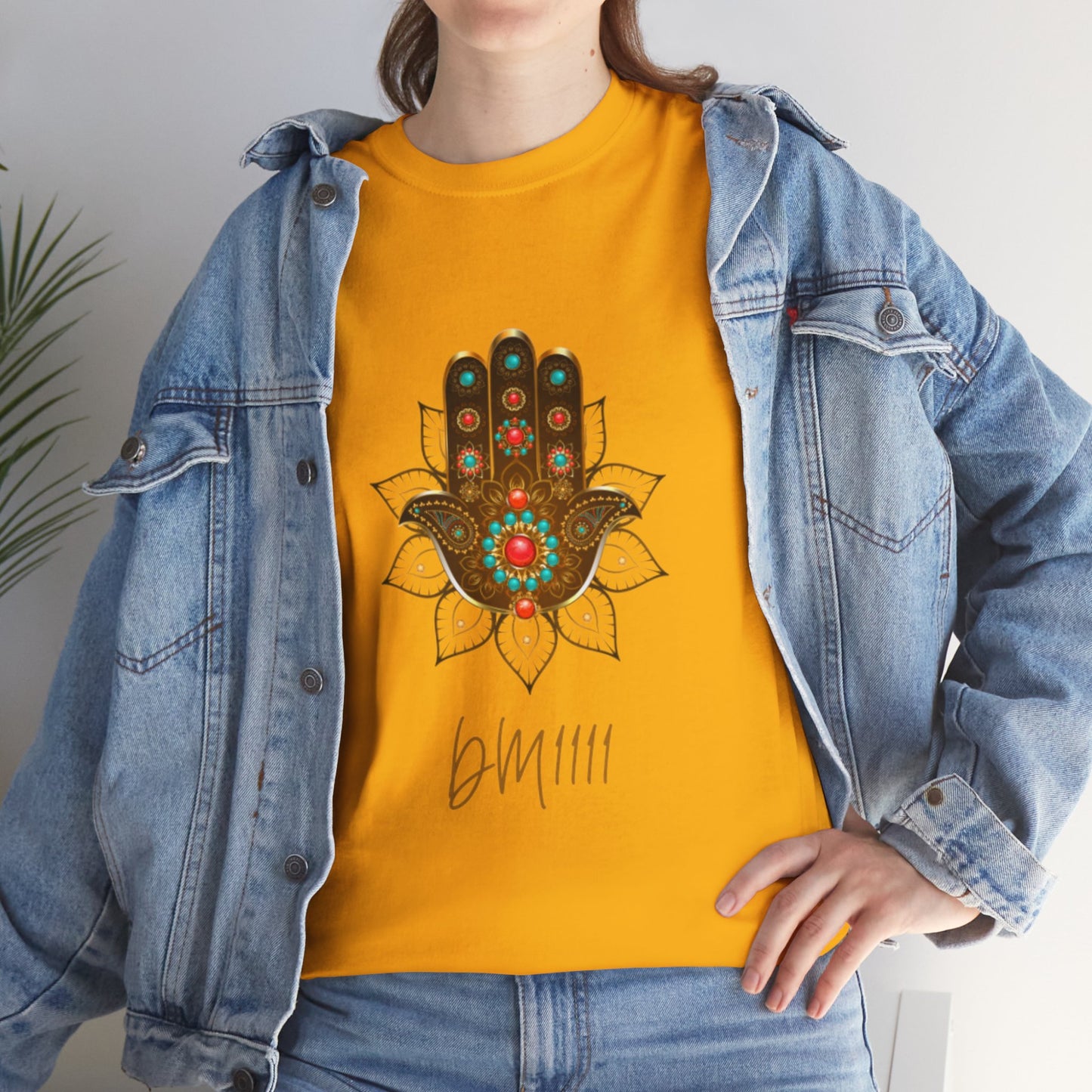 Gold Hamsa Hand DM1111 Unisex Heavy Cotton Tee