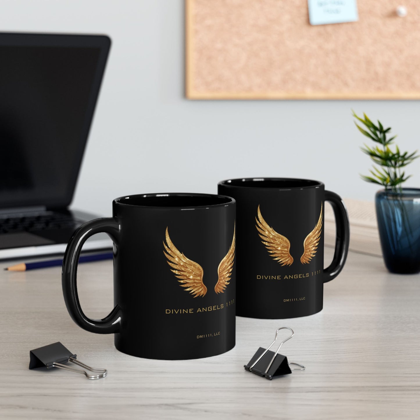 Divine Angels 1111 Official DM1111 Black Mug (11oz, 15oz)