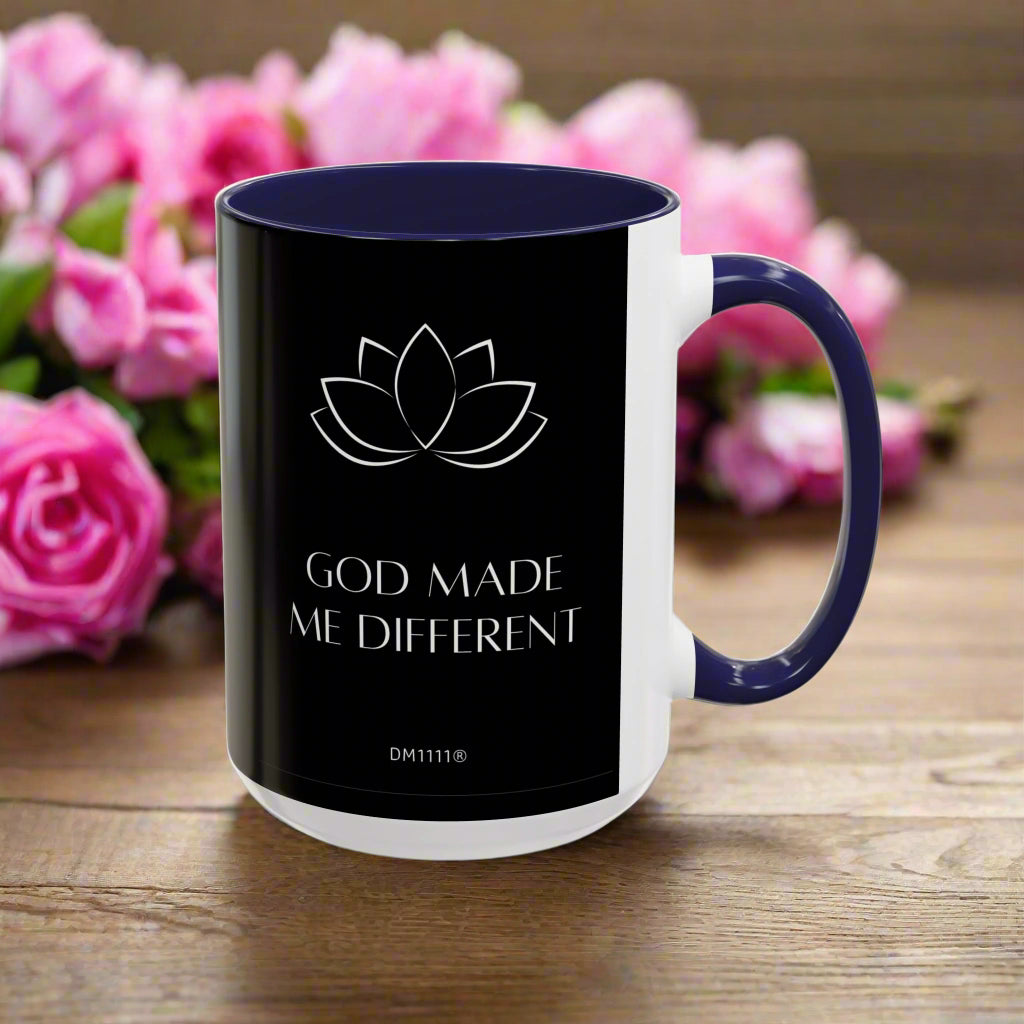DM1111 "GOD Made Me Different" Accent Coffee Mug (11, 15oz)
