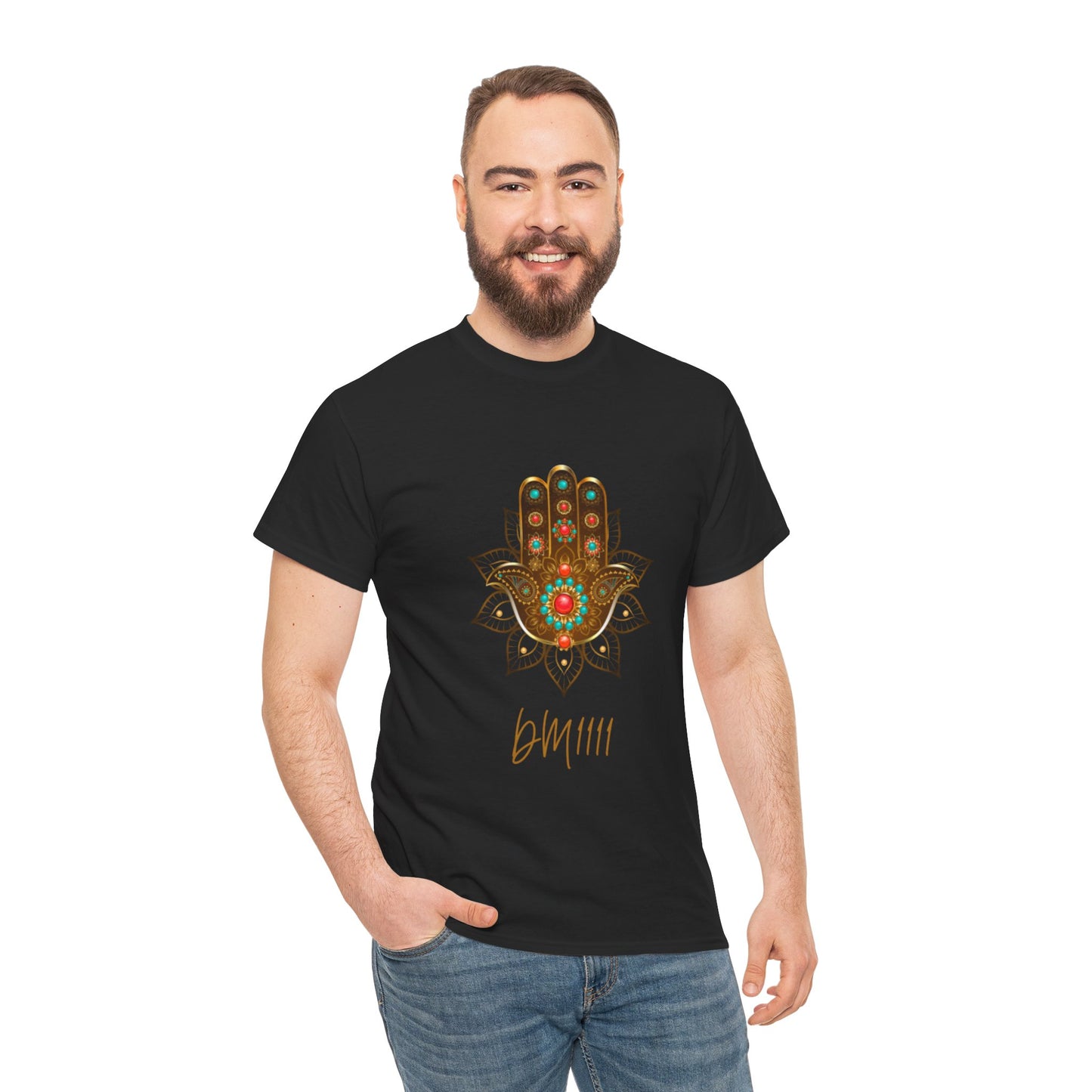 Gold Hamsa Hand DM1111 Unisex Heavy Cotton Tee