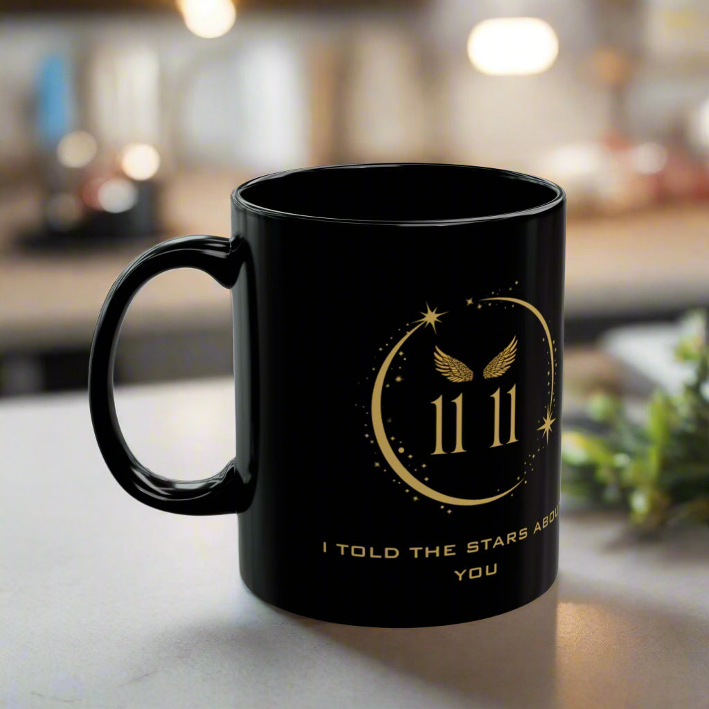 Angel 1111 Affirmation DM1111 Black Mug (11oz, 15oz)
