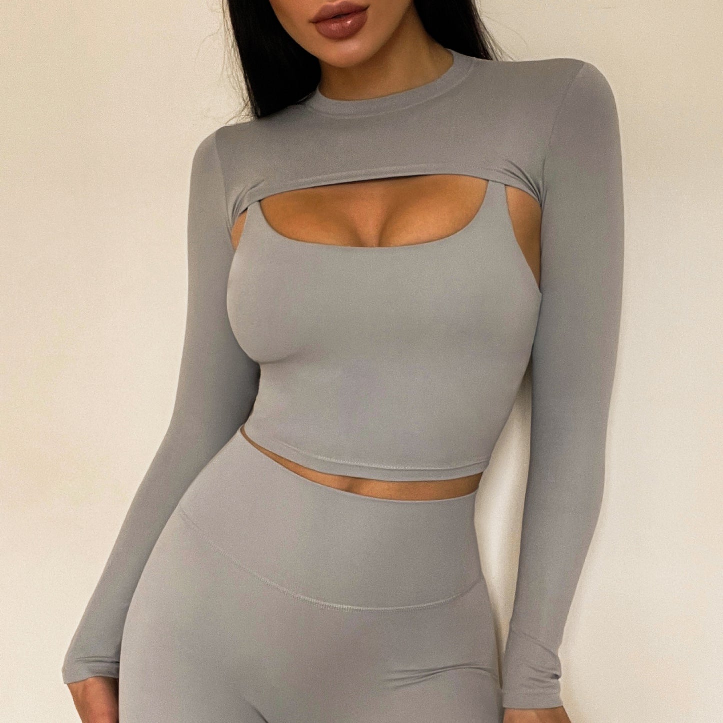 Four Piece Long Sleeve Trousers Yoga Suit