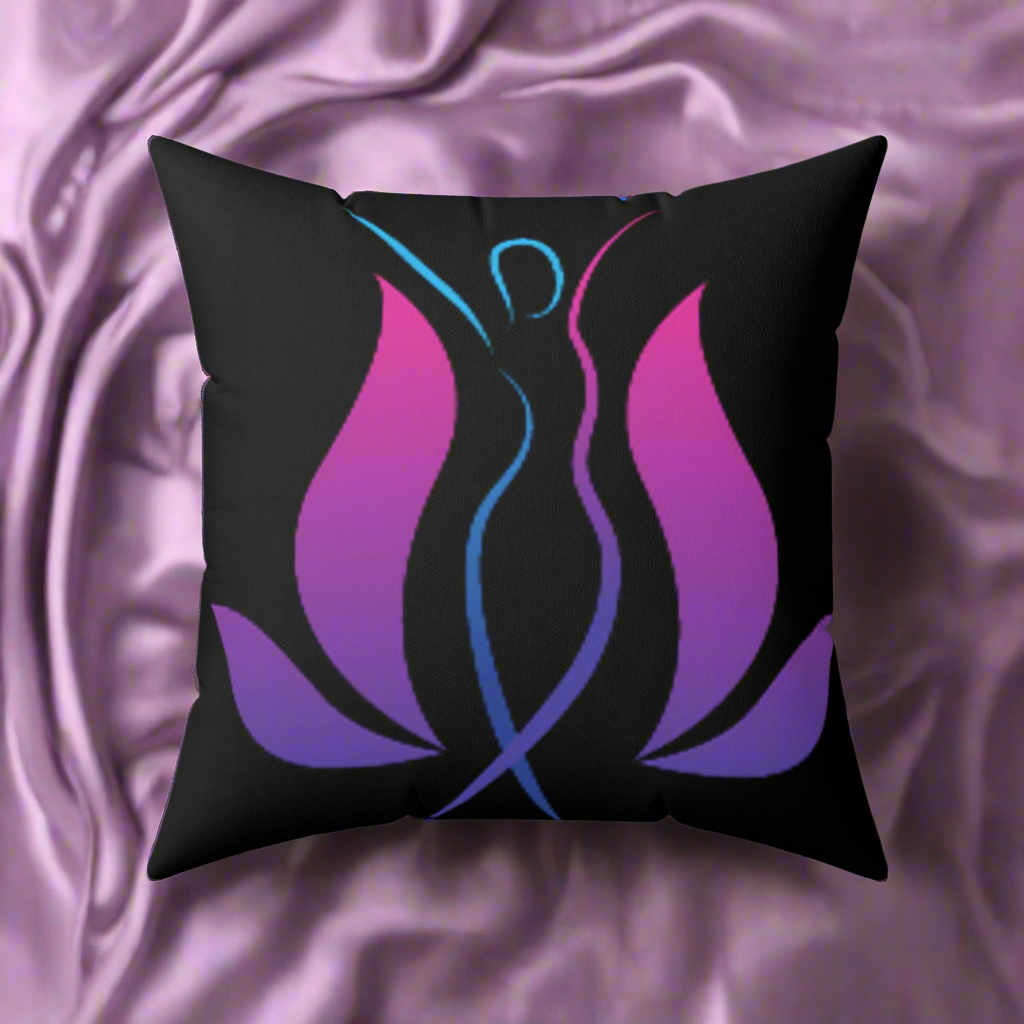 Health, Wealth, Happiness Reversible Spun Polyester Square Pillow