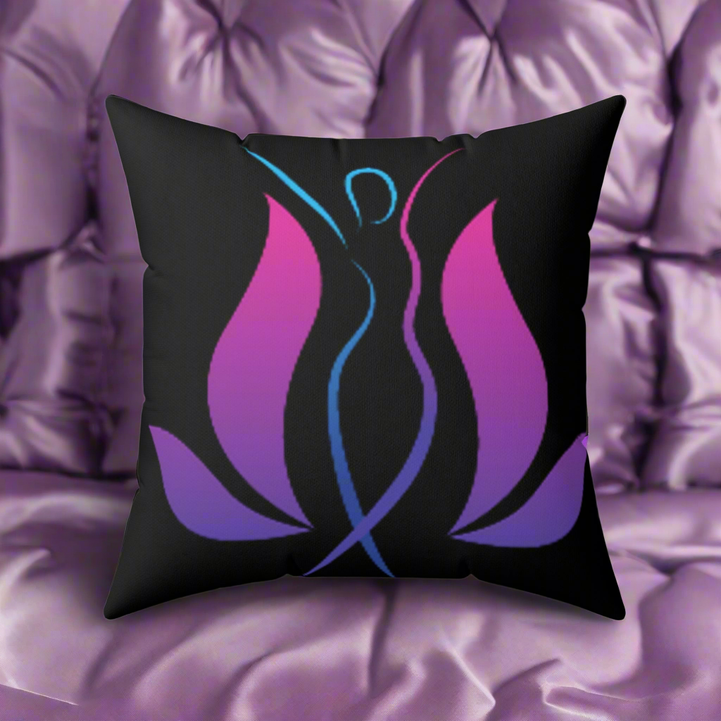 Health, Wealth, Happiness Reversible Spun Polyester Square Pillow