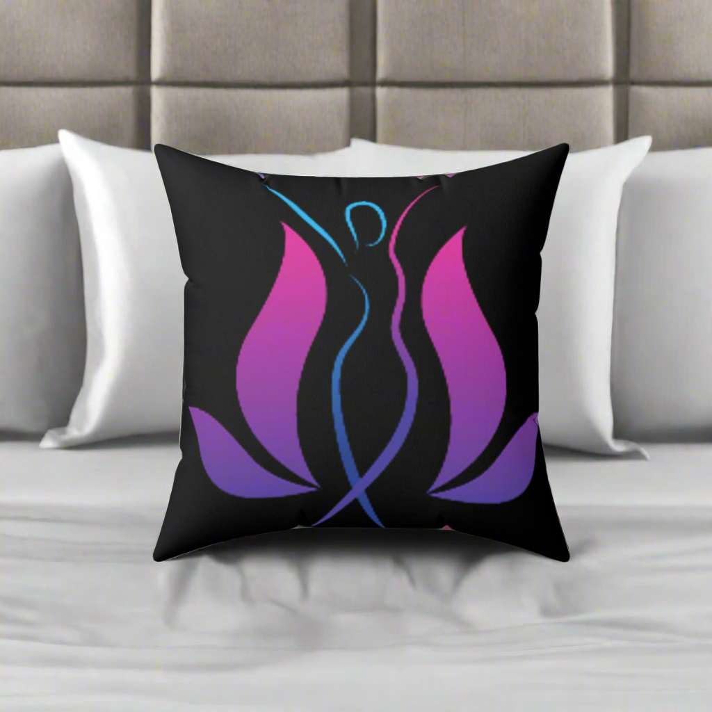 Health, Wealth, Happiness Reversible Spun Polyester Square Pillow