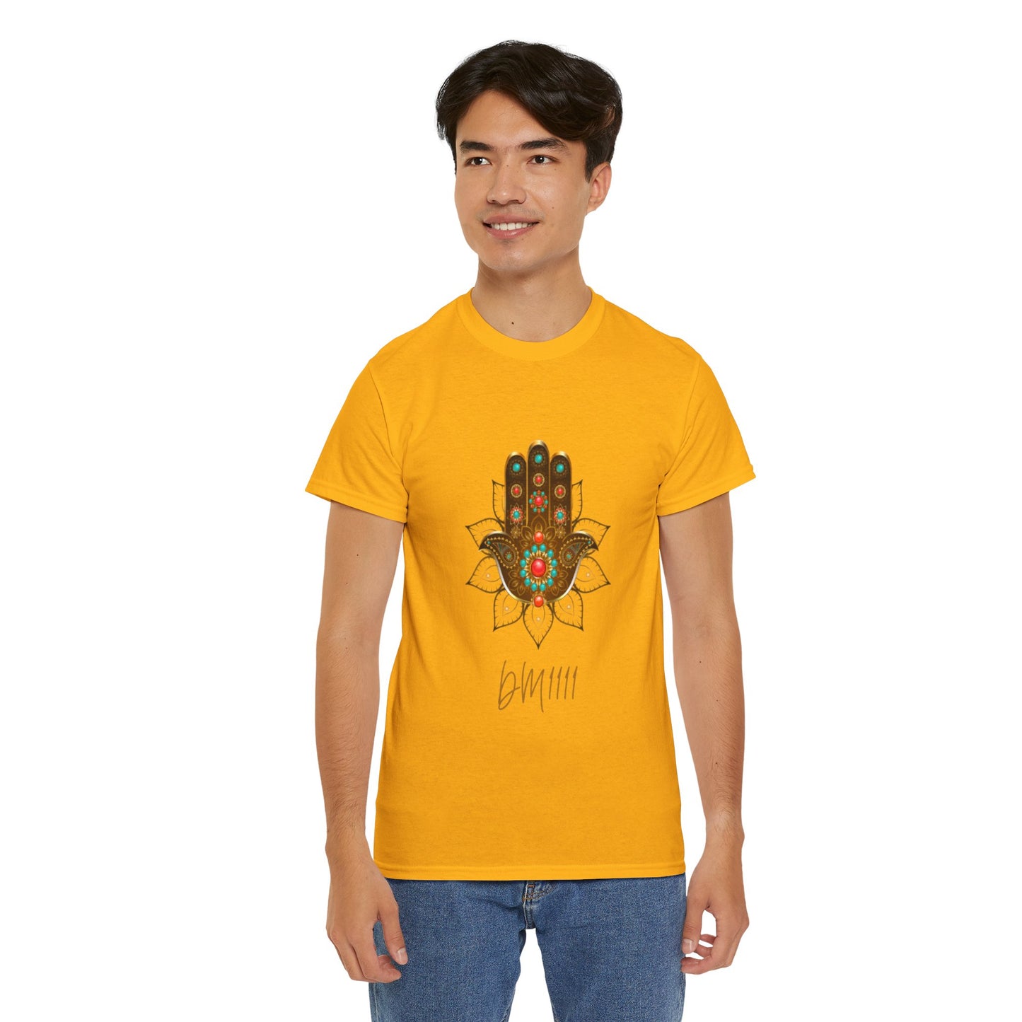 Gold Hamsa Hand DM1111 Unisex Heavy Cotton Tee