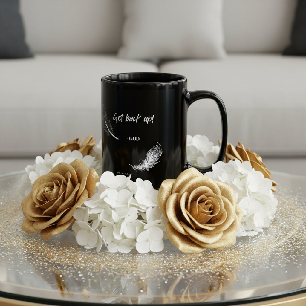 DM1111 "Get Back Up" Black Mug (11oz, 15oz)