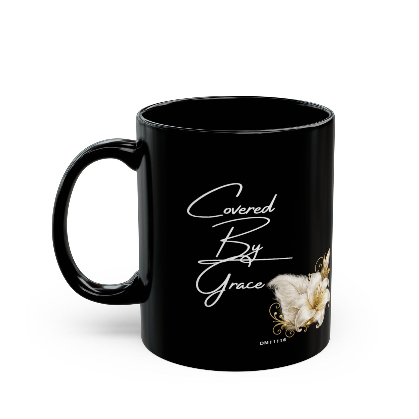 "Covered By Grace" Divine Faith mug (Black, 11oz/15oz)
