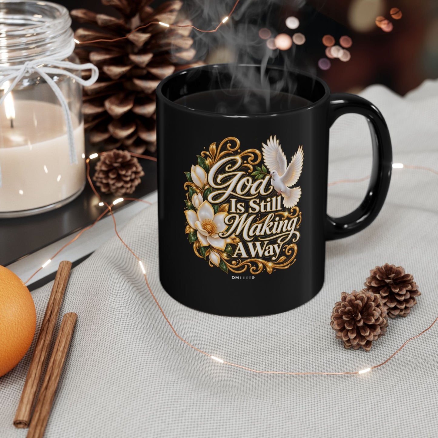 "God Is Still Making A Way" Divine Faith mug (Black, 11oz/15oz)