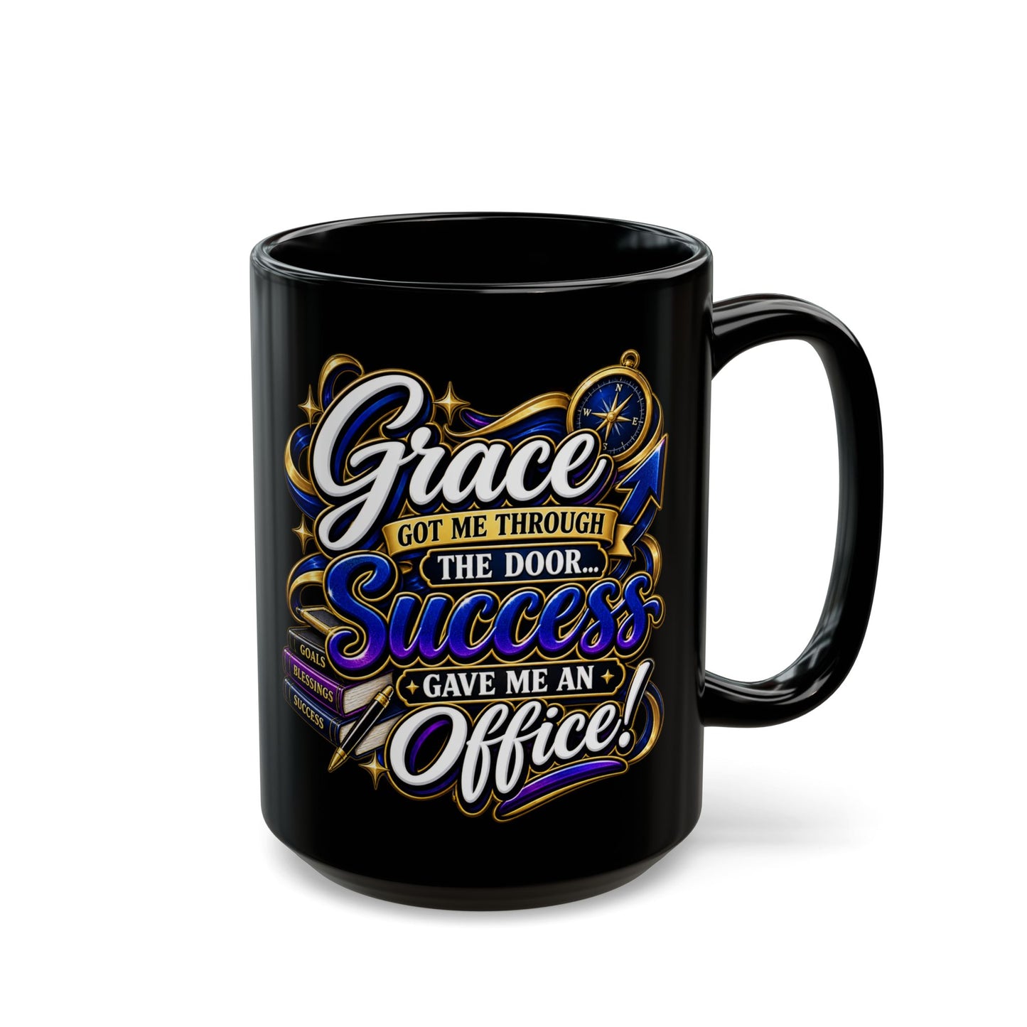 "Grace Got Me Through, DF" Divine Faith mug (Black, 11oz/15oz)