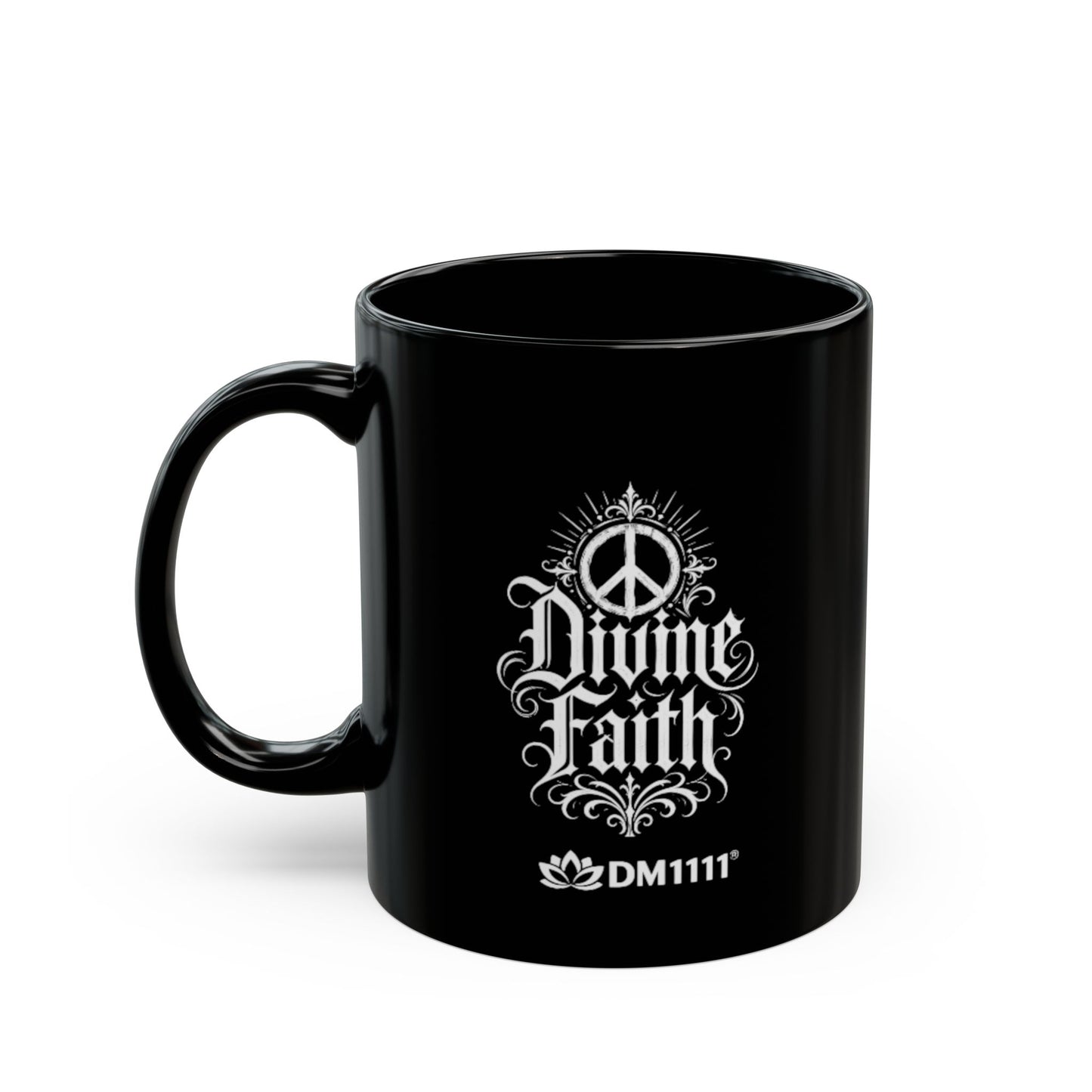 "God Is My Strength, DF" Divine Faith mug (Black, 11oz/15oz)