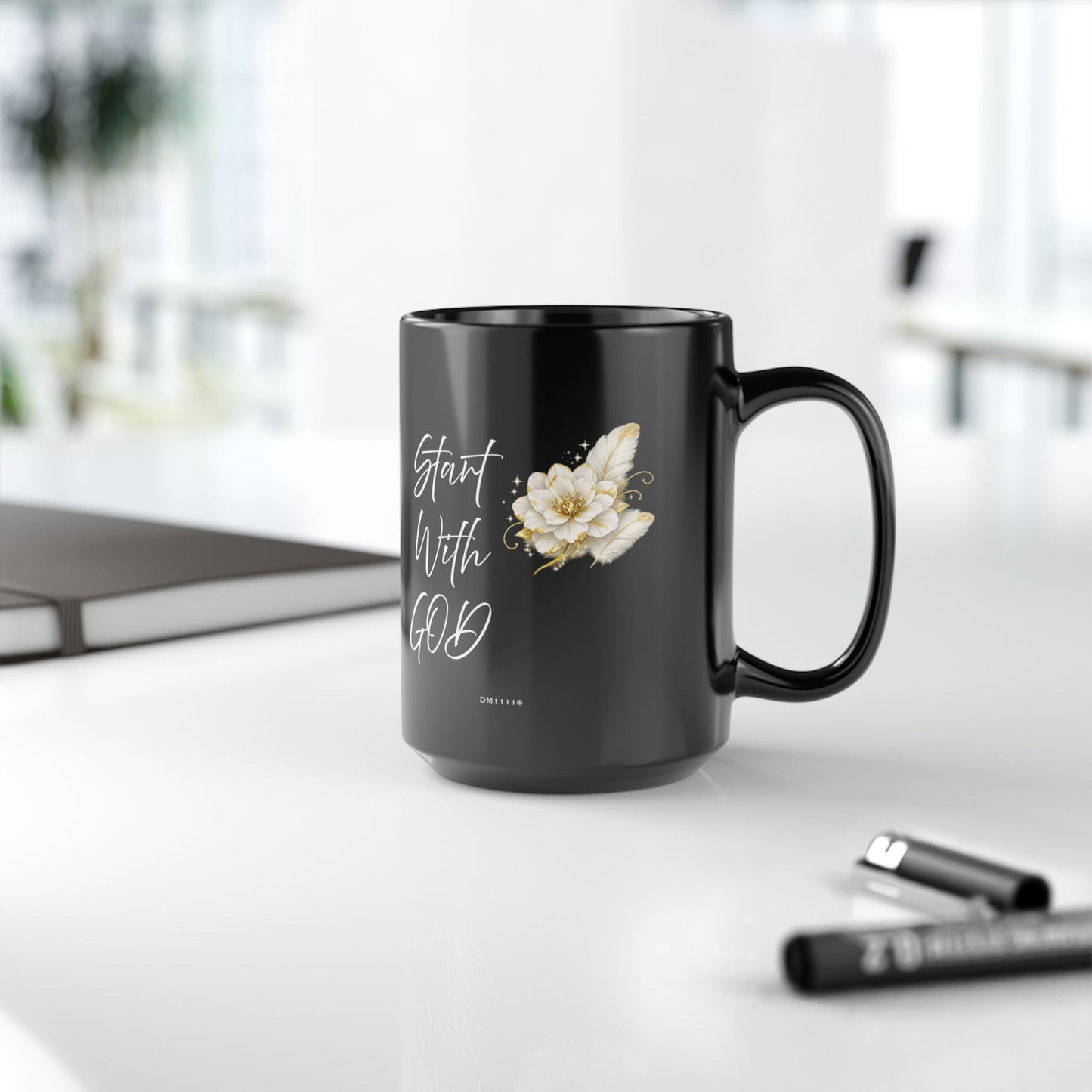"Start With God" Divine Faith mug (Black, 11oz/15oz)