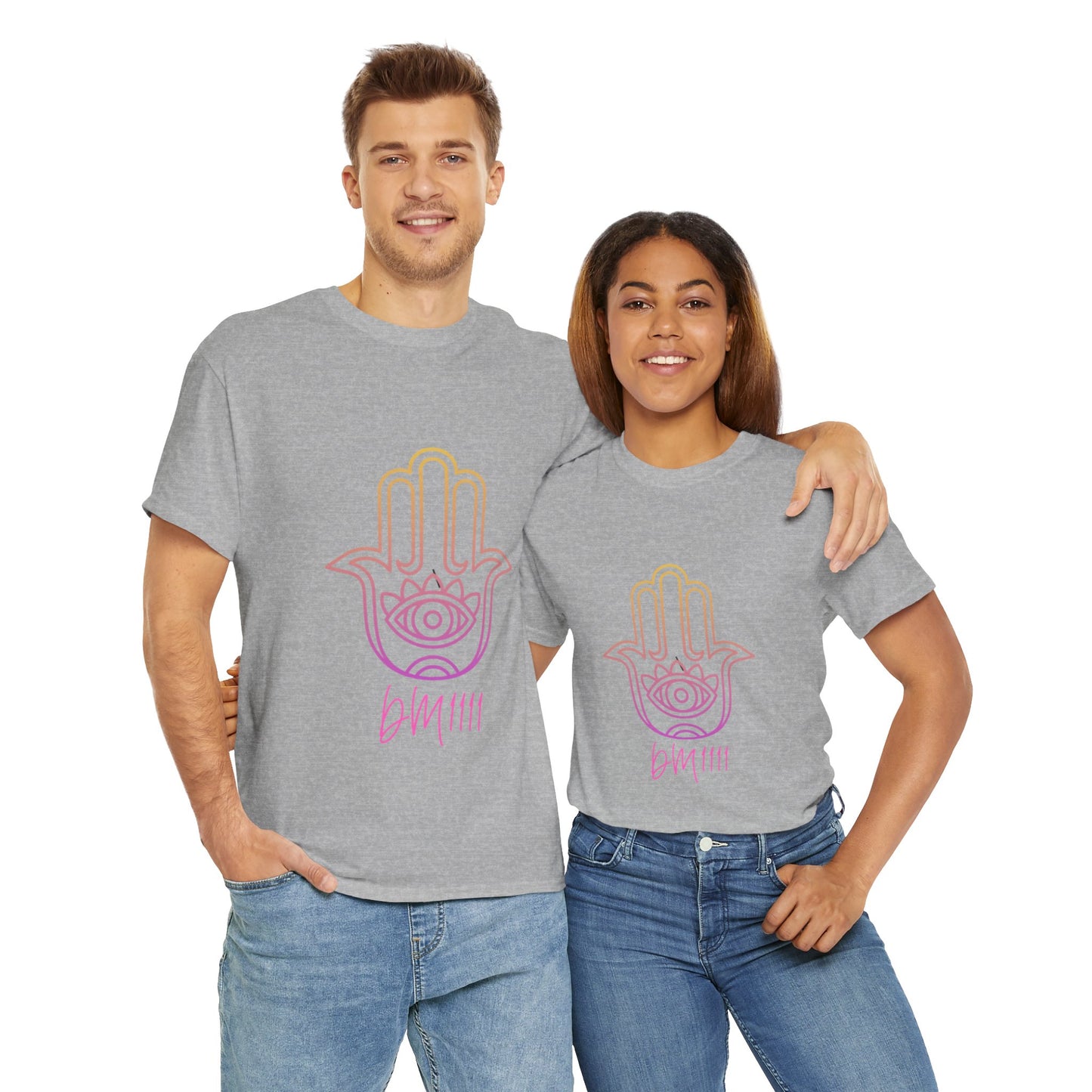 Multi Color Hamsa Hand DM1111 Unisex Heavy Cotton Tee