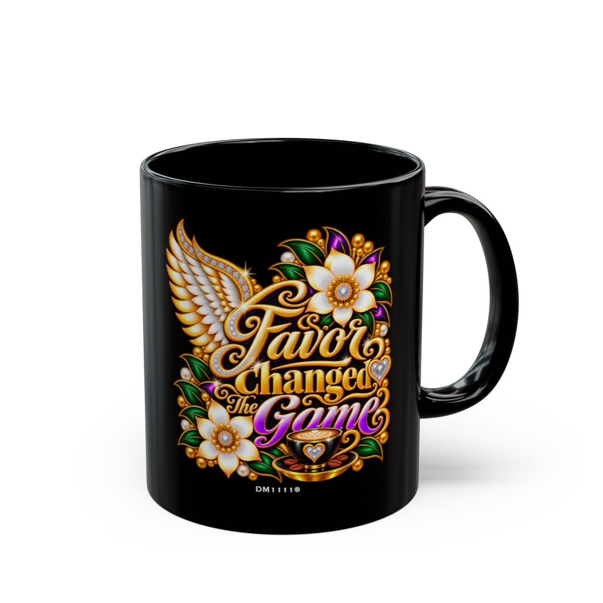 "Favor Changed The Game" Divine Faith mug (Black, 11oz/15oz)