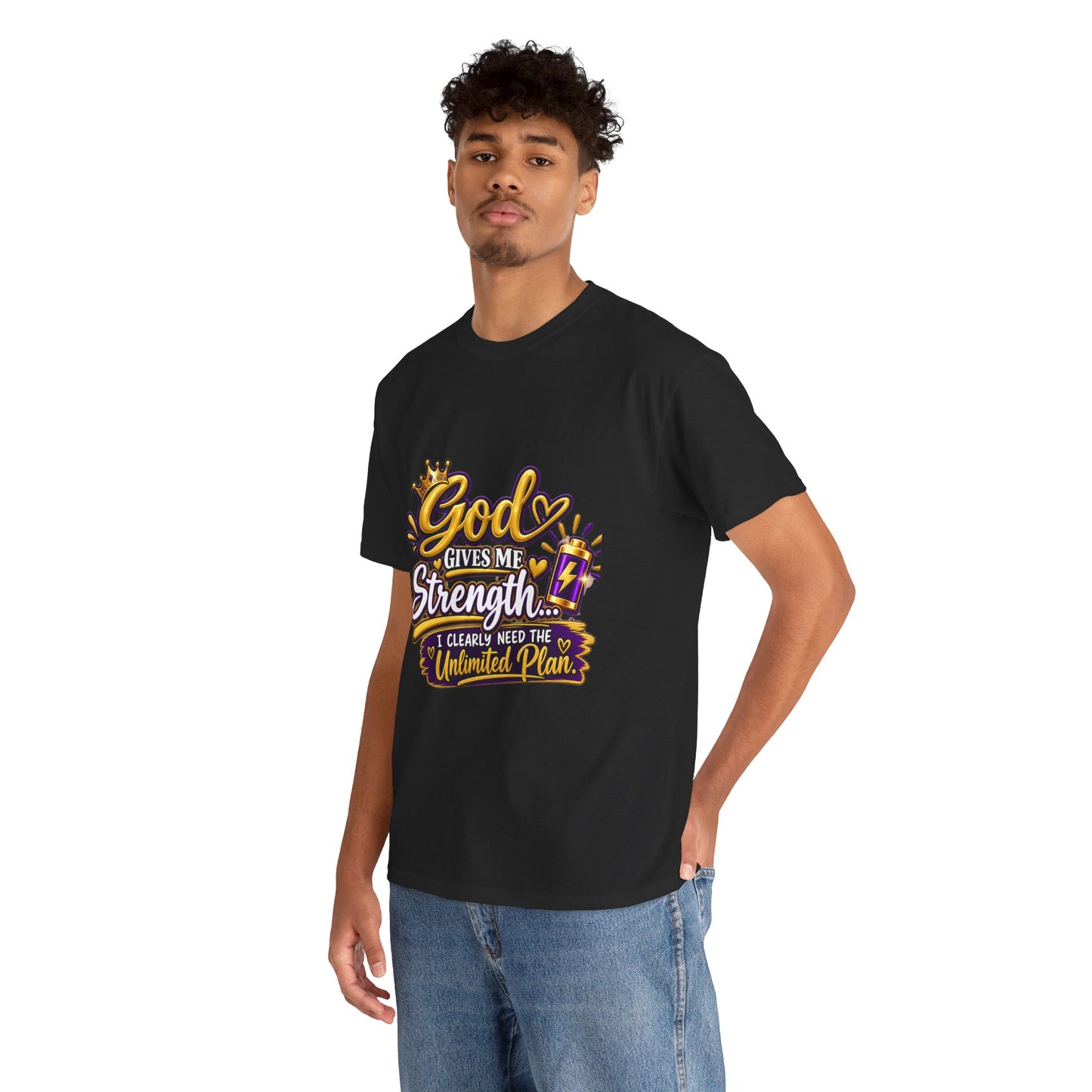 "God Gives Me Strength, DF" T-Shirt by DM1111