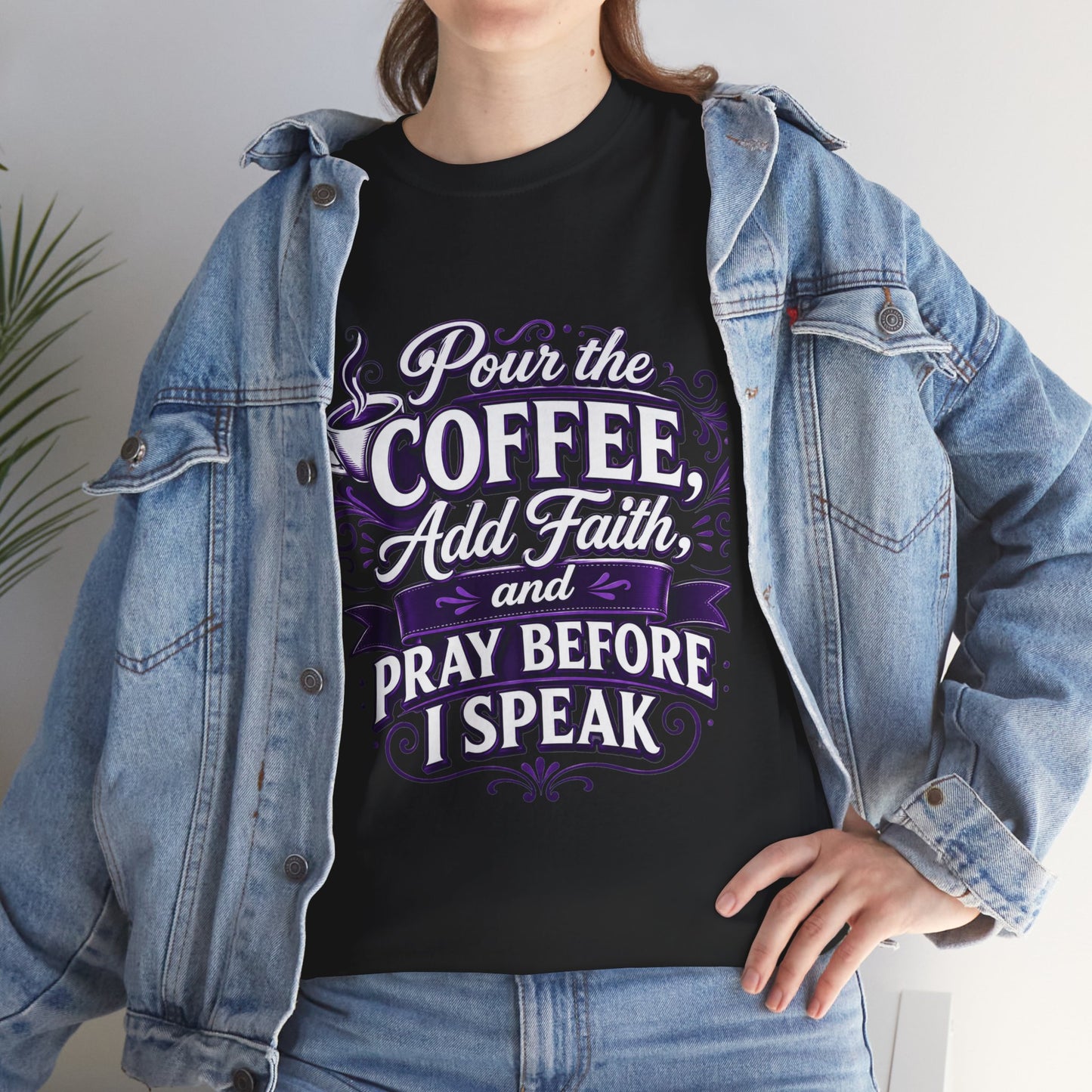 "Pour The Coffee, Add Faith, DF" T-Shirt by DM1111
