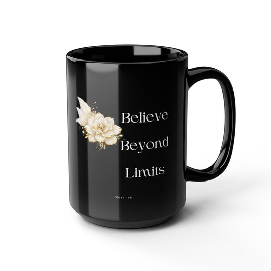 "Believe Beyond Limits" Divine Faith mug (Black, 11oz/15oz)