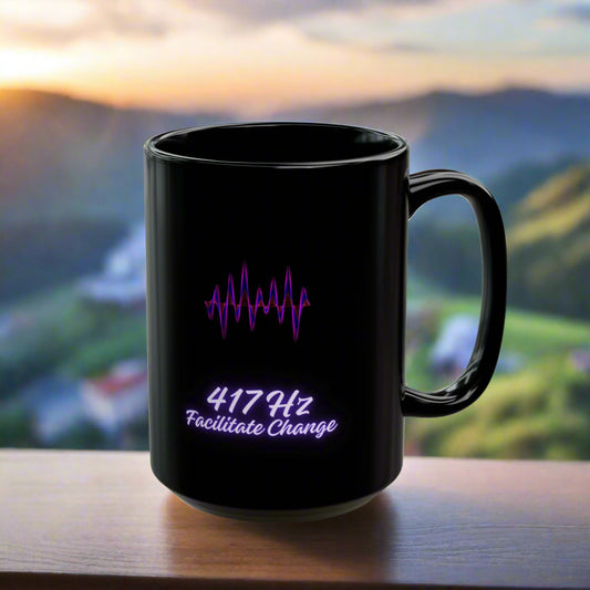 417 Hz Frequency DM1111 Black Mug (11oz, 15oz)
