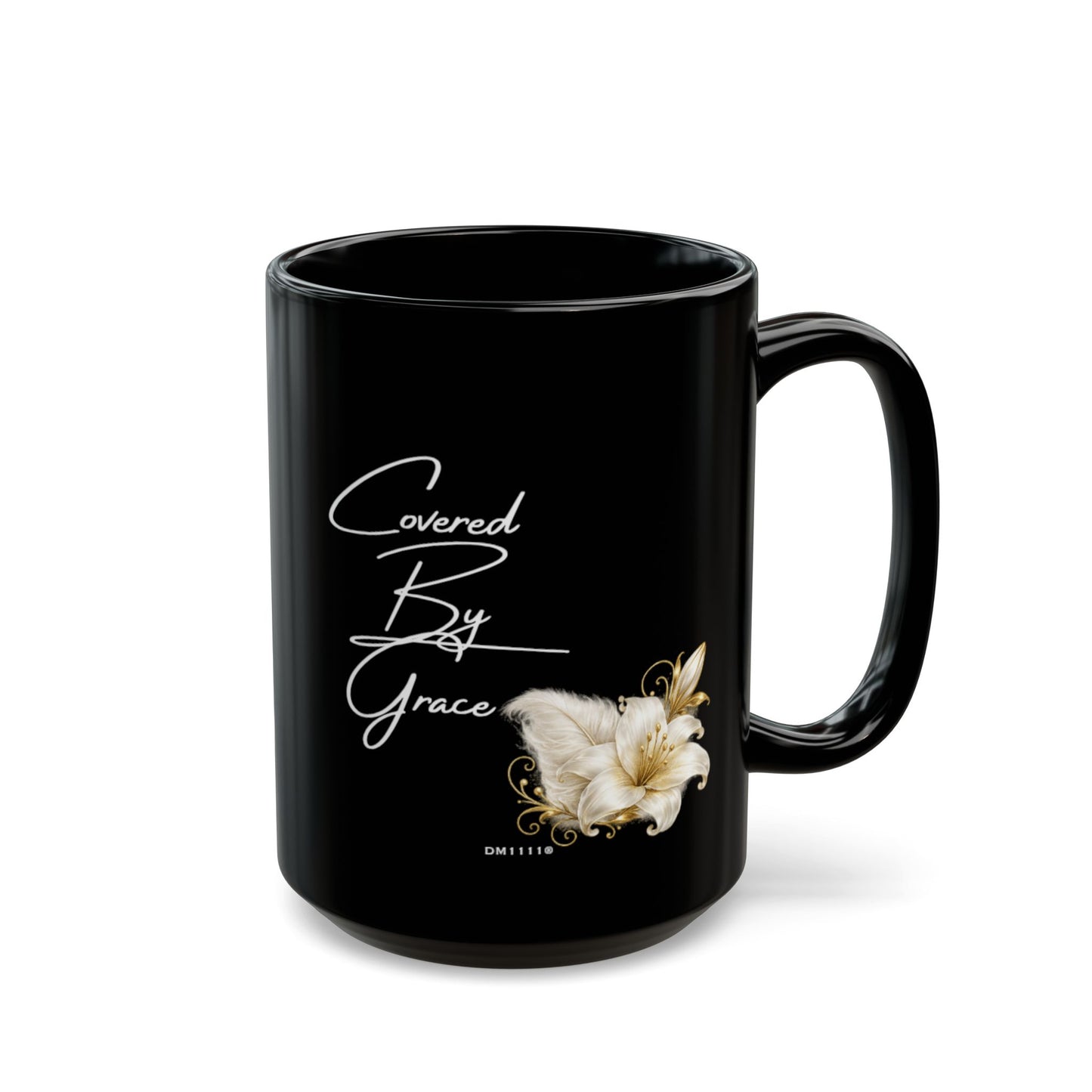 "Covered By Grace" Divine Faith mug (Black, 11oz/15oz)