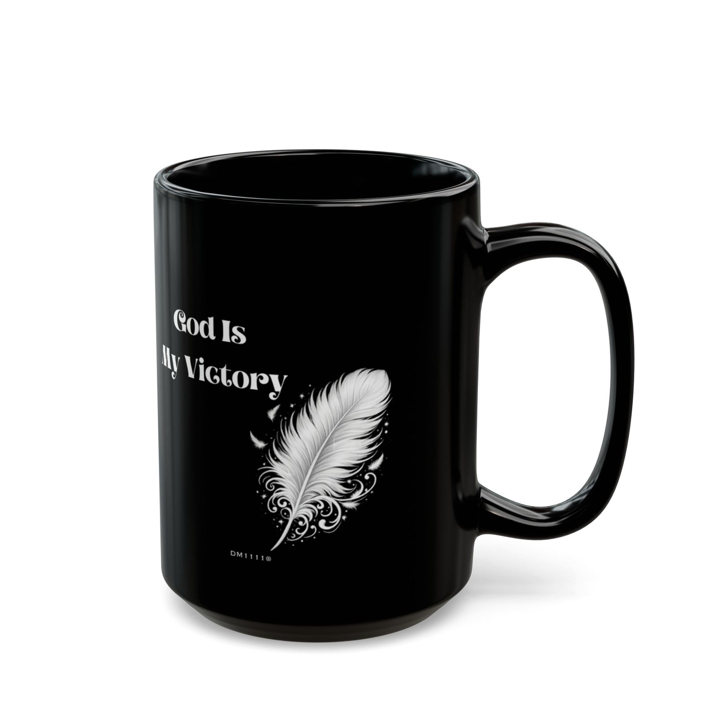 "God Is My Victory" Divine Faith mug (Black, 11oz/15oz)