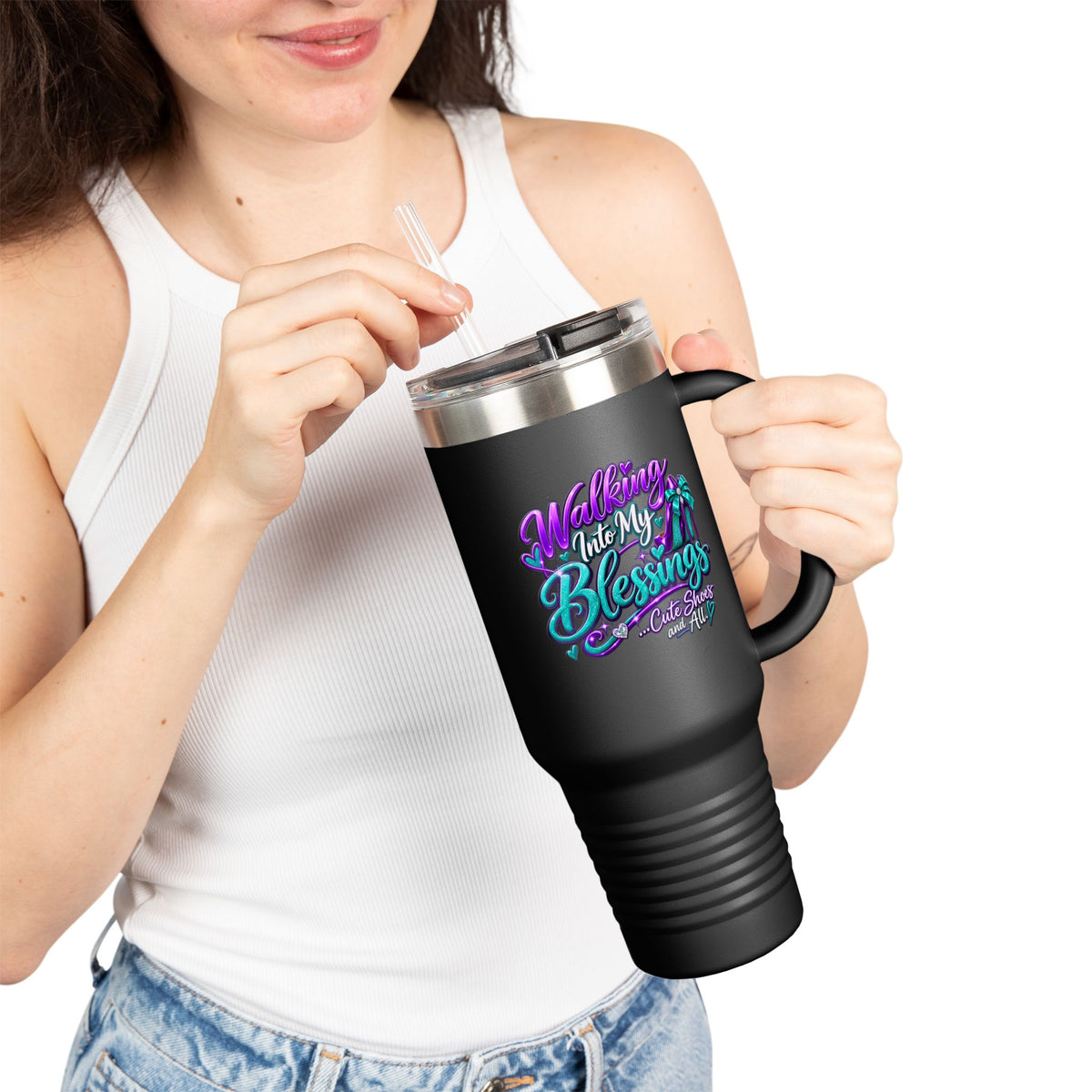 Travel Mug — "Walking Into My Blessings." 40oz Insulated Tumbler