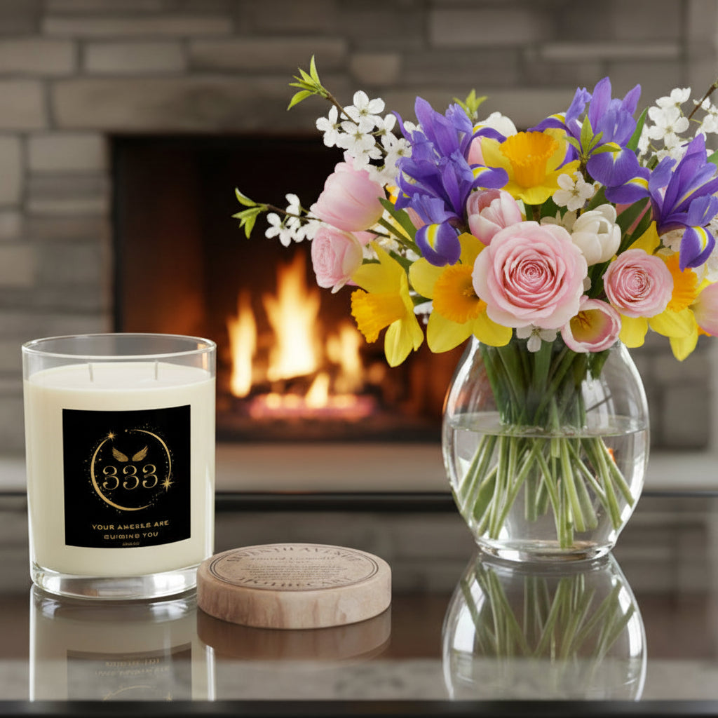 Angel 333 Your Angels Are Guiding You - Scented Candle - Full Glass, 11oz