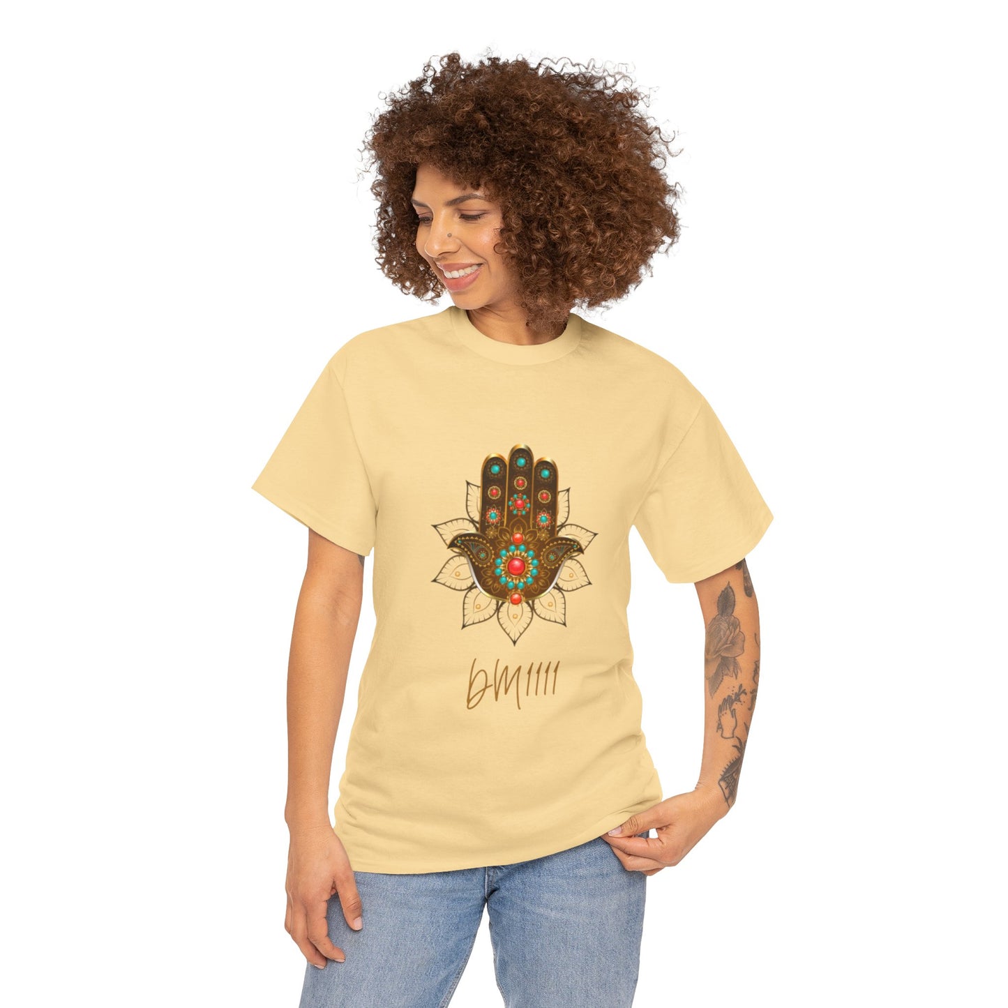 Gold Hamsa Hand DM1111 Unisex Heavy Cotton Tee