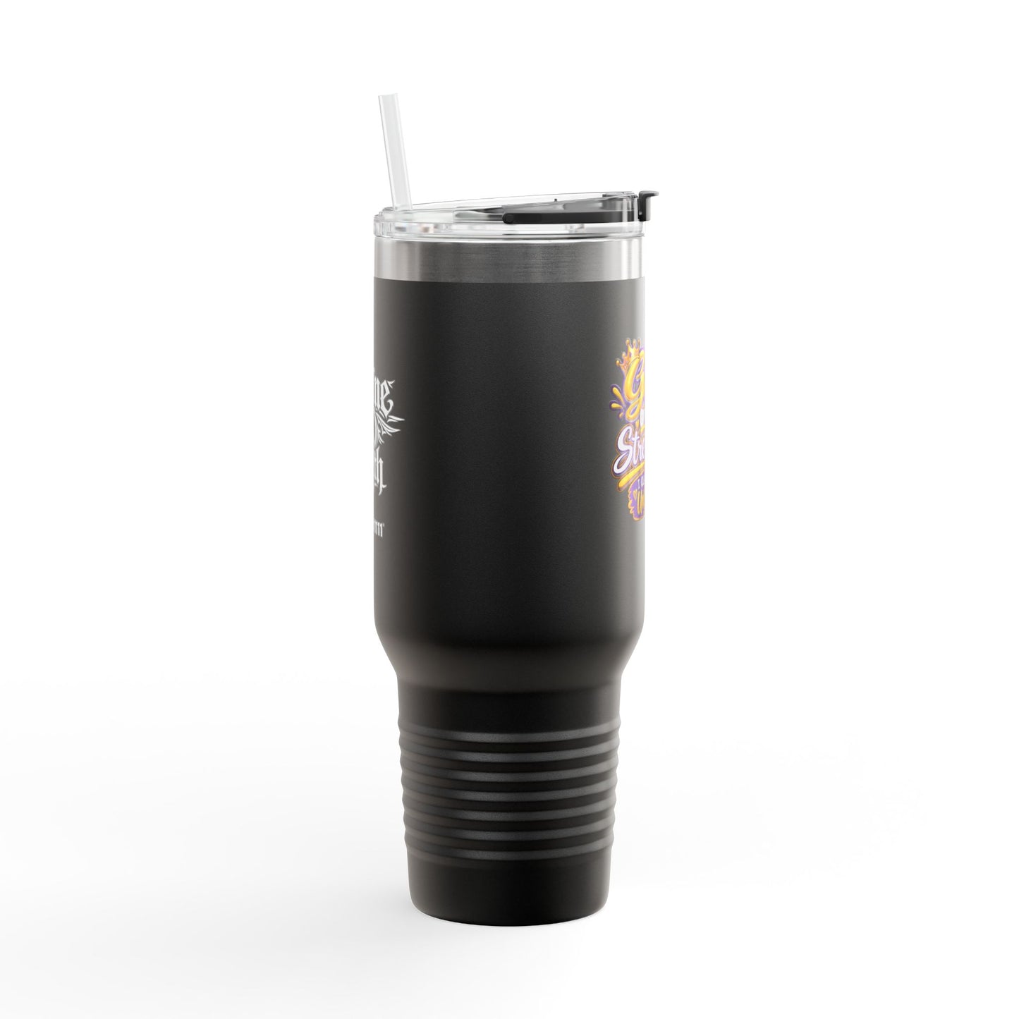 Travel Mug — "God Gives Me Strength, DF" 40oz Insulated Tumbler