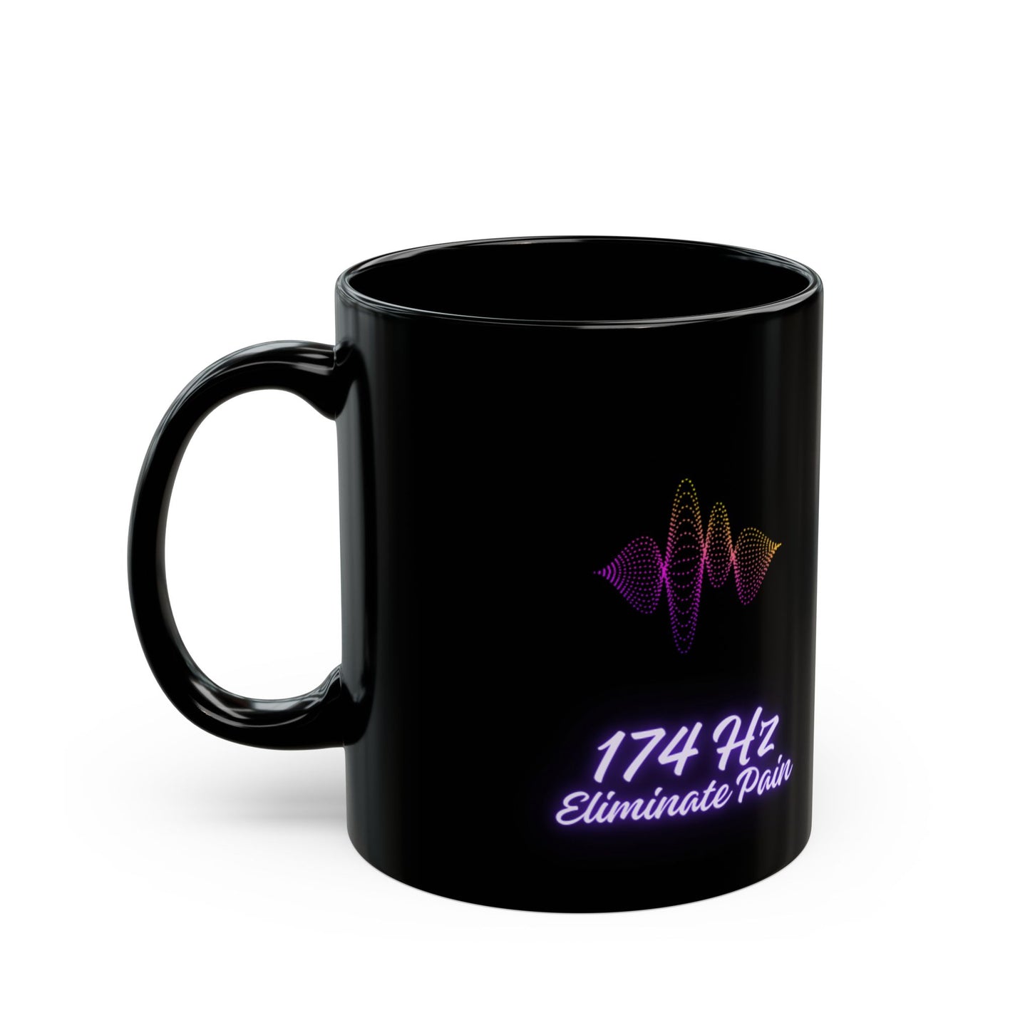 174 Hz Frequency DM1111 Black Mug (11oz, 15oz)