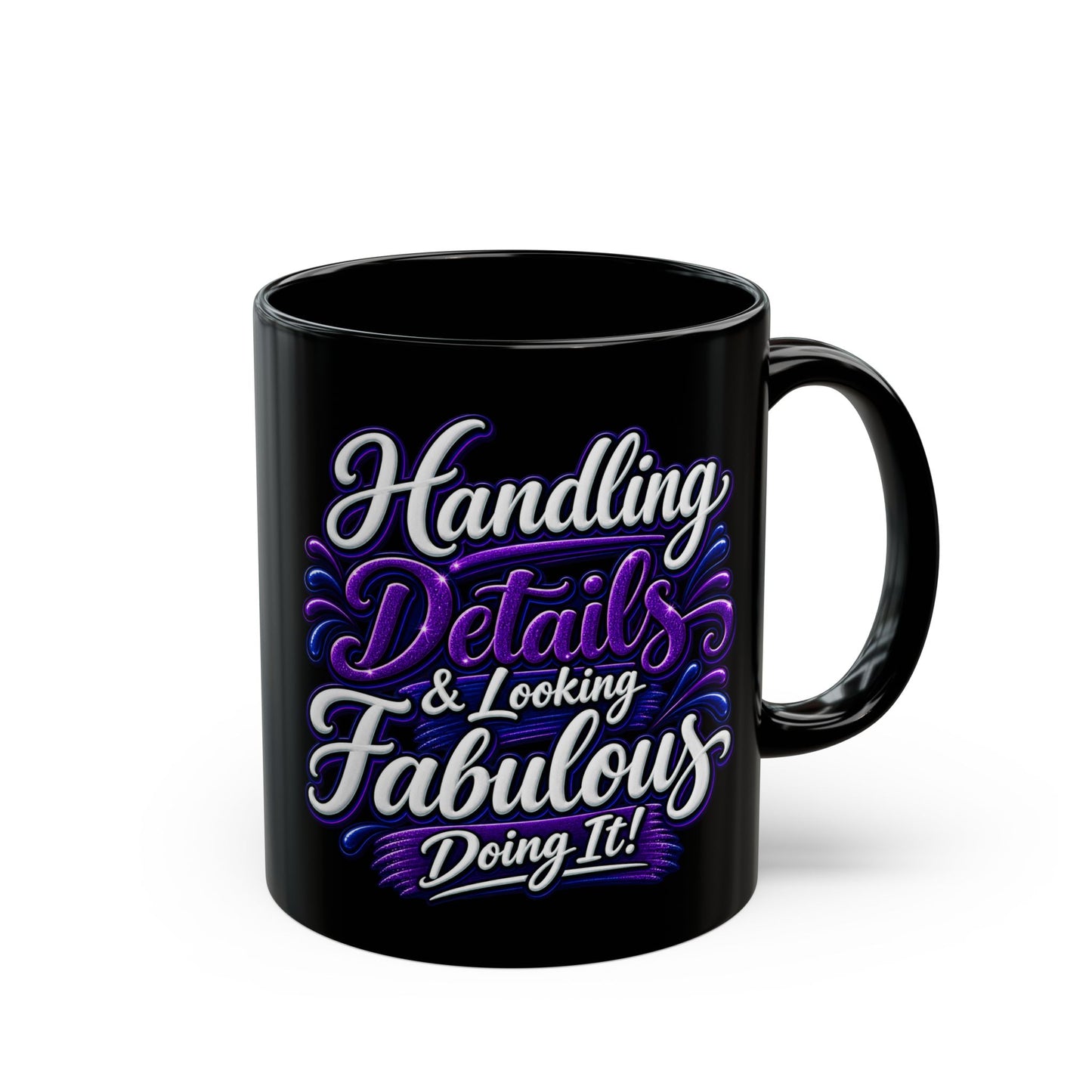 "Handling Details, DF" Divine Faith mug (Black, 11oz/15oz)