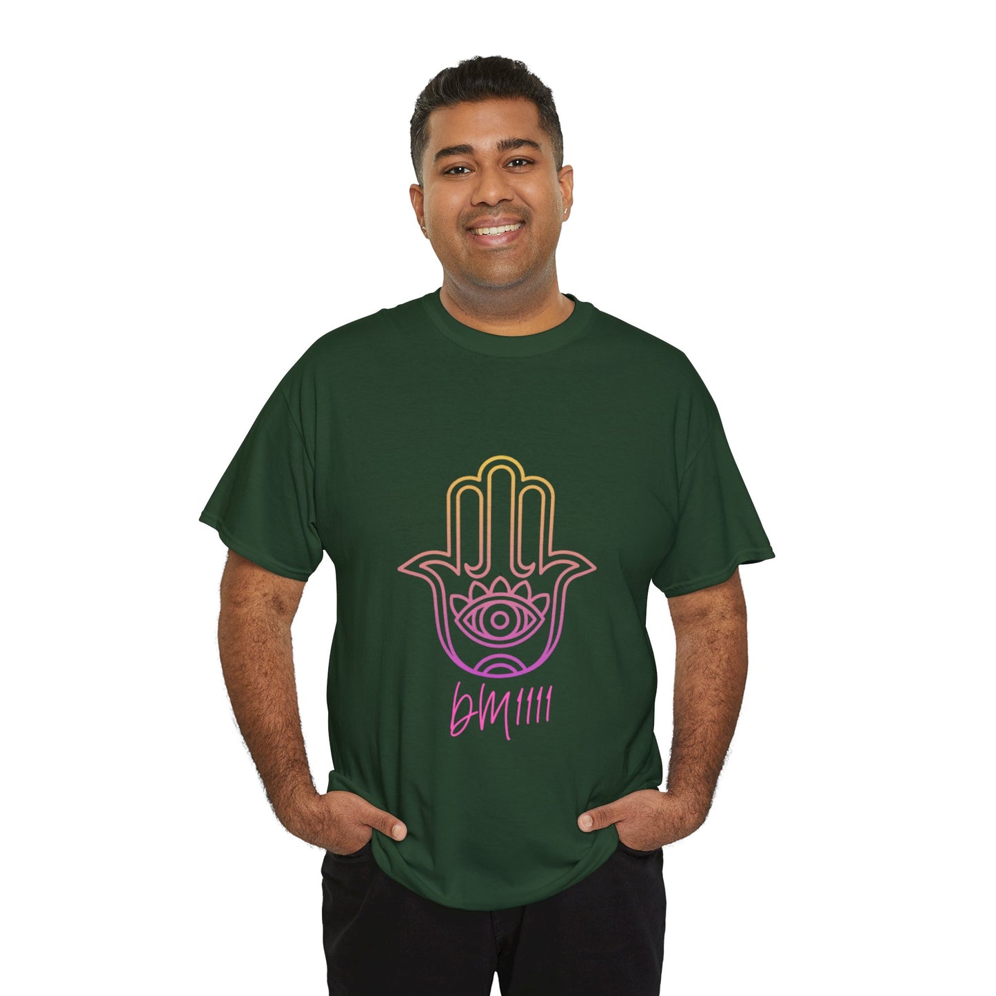 Multi Color Hamsa Hand DM1111 Unisex Heavy Cotton Tee