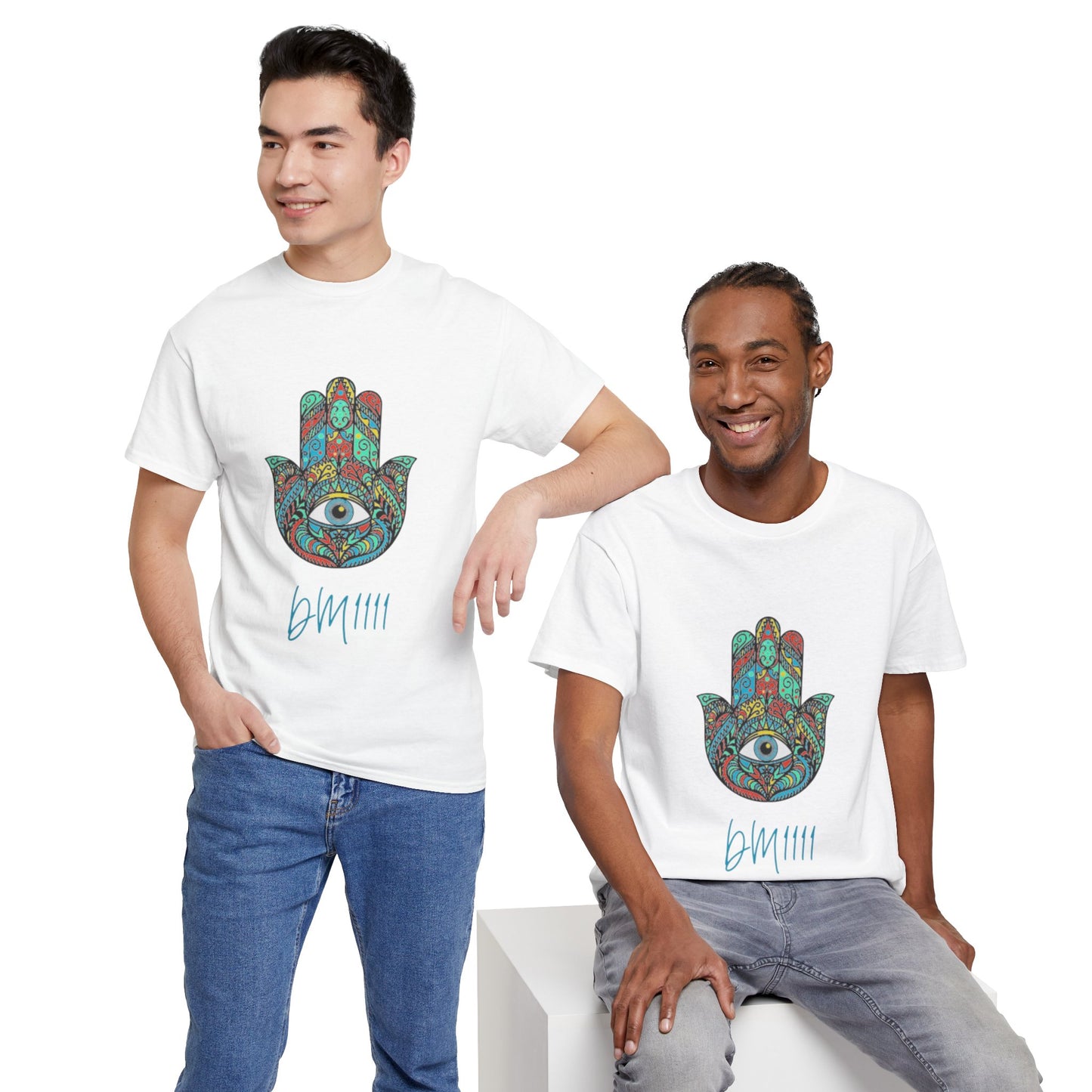Green Hamsa Hand Eye DM1111 Unisex Heavy Cotton Tee