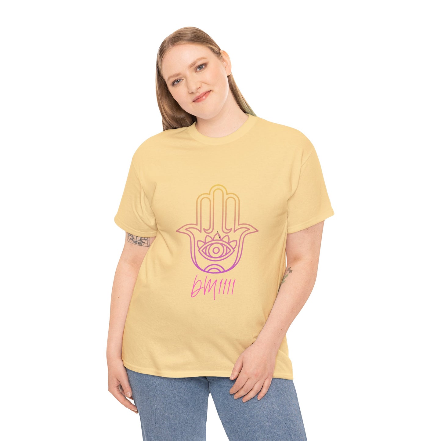 Multi Color Hamsa Hand DM1111 Unisex Heavy Cotton Tee