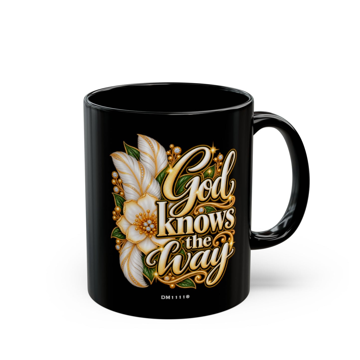 "God Knows The Way" Divine Faith mug (Black, 11oz/15oz)
