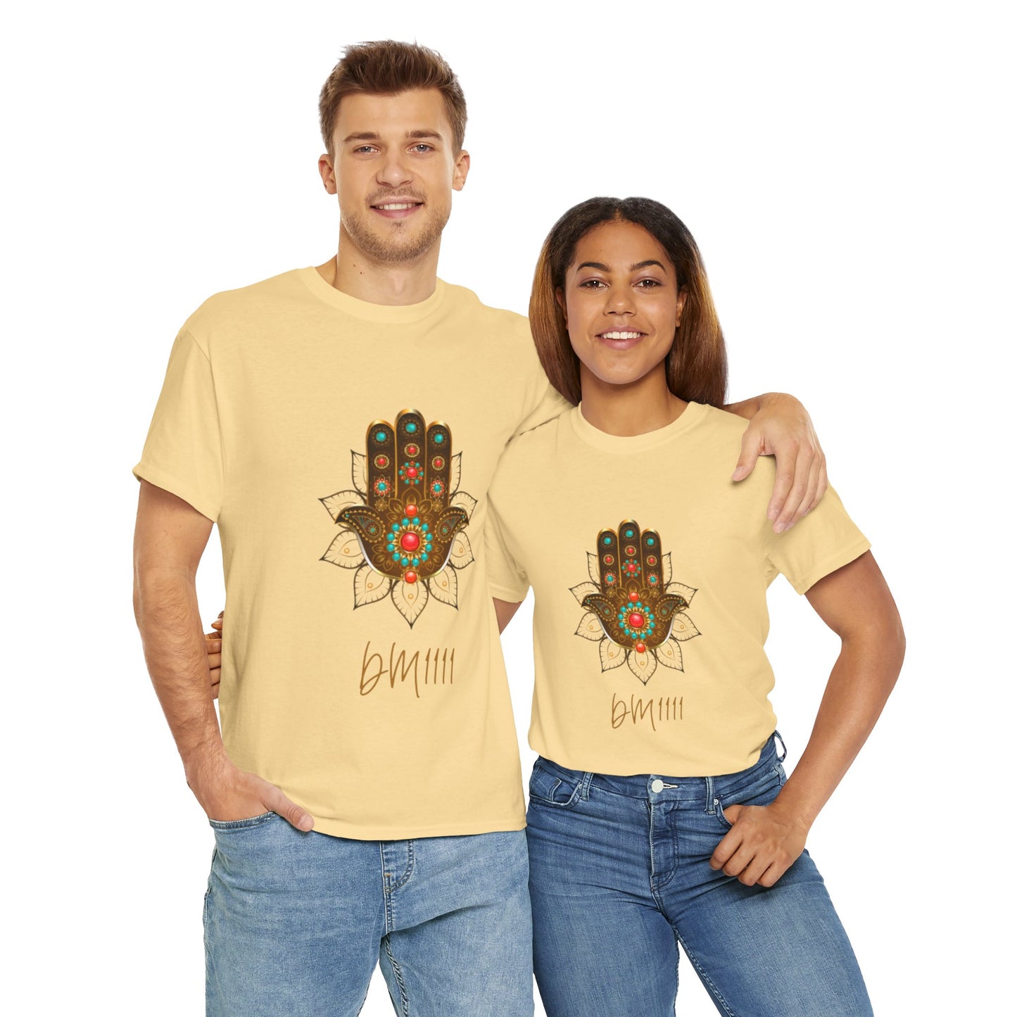Gold Hamsa Hand DM1111 Unisex Heavy Cotton Tee