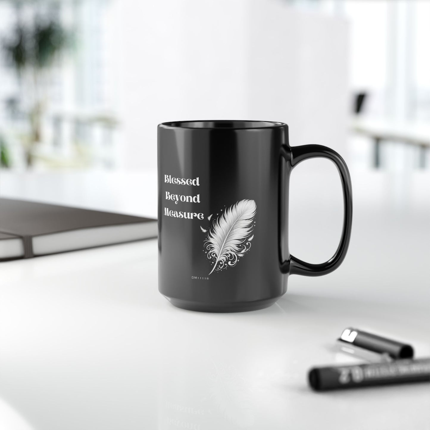 "Blessed Beyond Measure" Divine Faith mug (Black, 11oz/15oz)