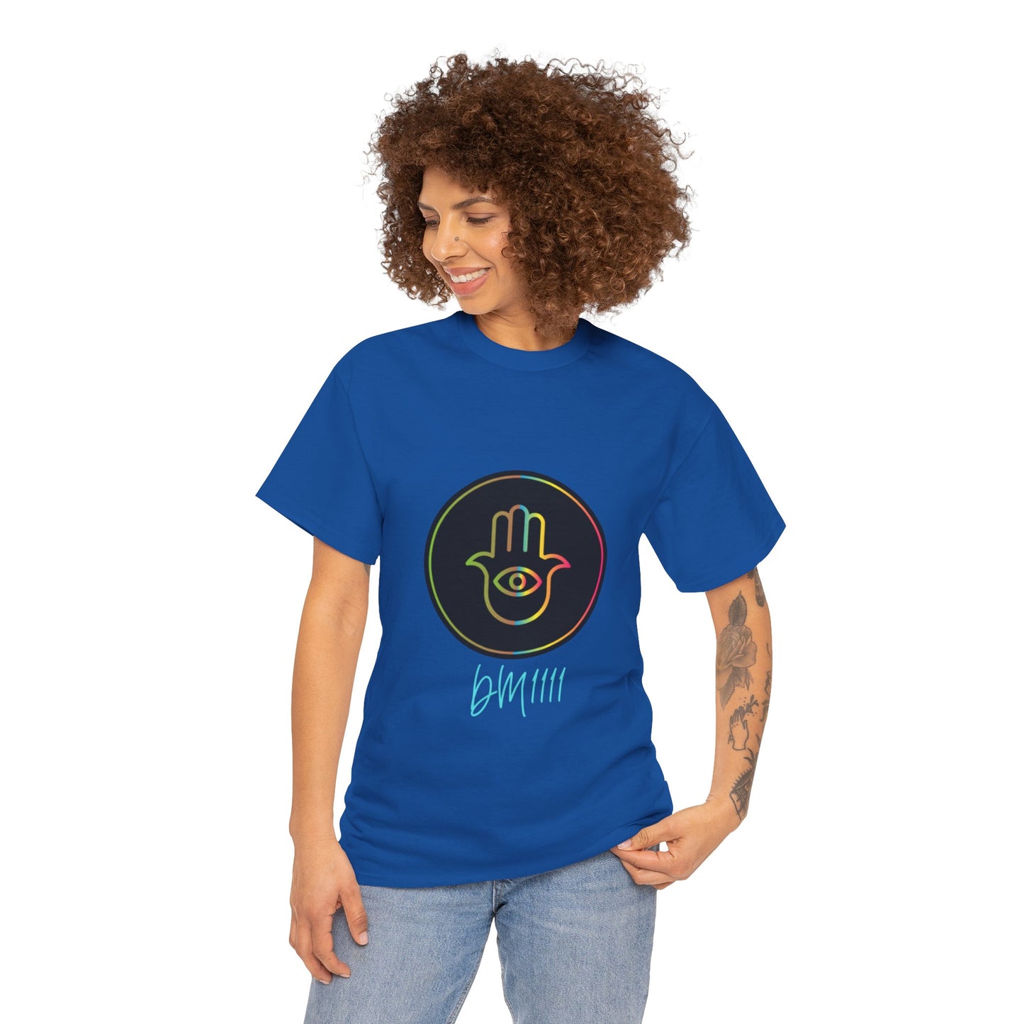Rainbow Hamsa Hand DM1111 Unisex Heavy Cotton Tee