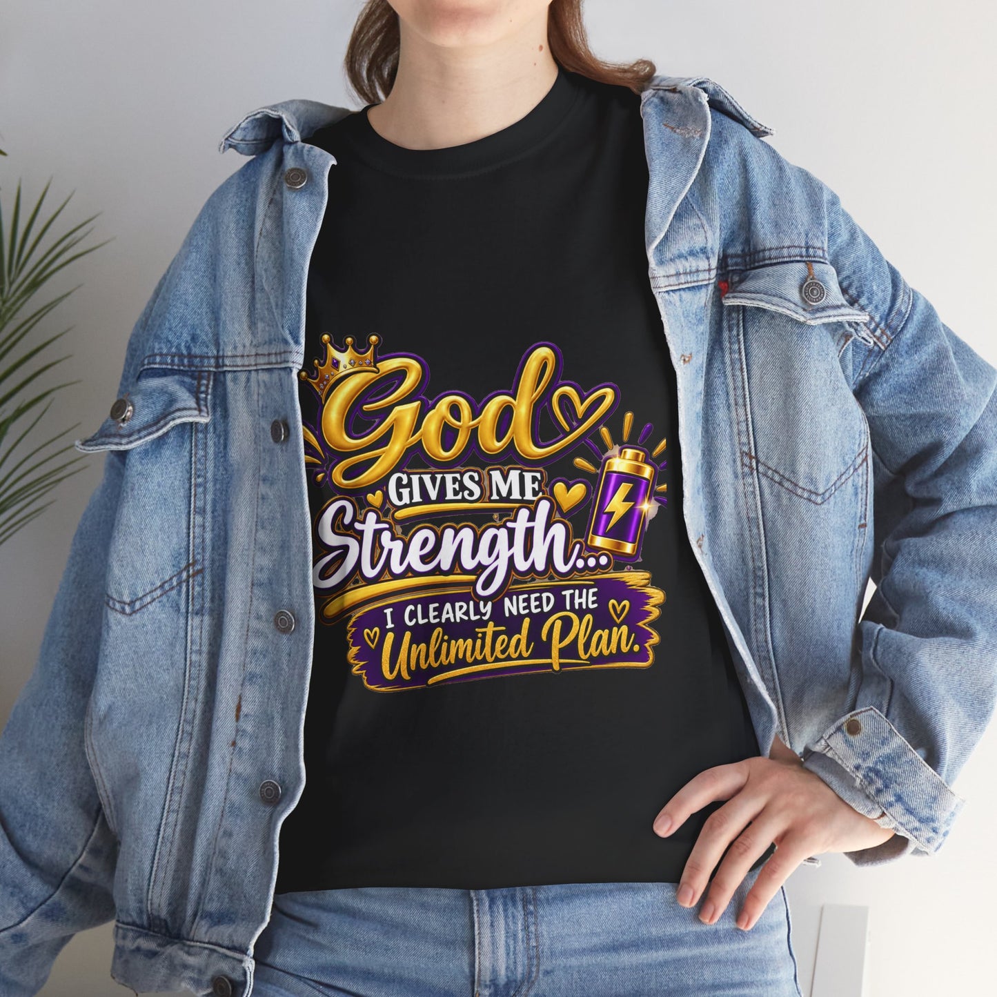 "God Gives Me Strength, DF" T-Shirt by DM1111