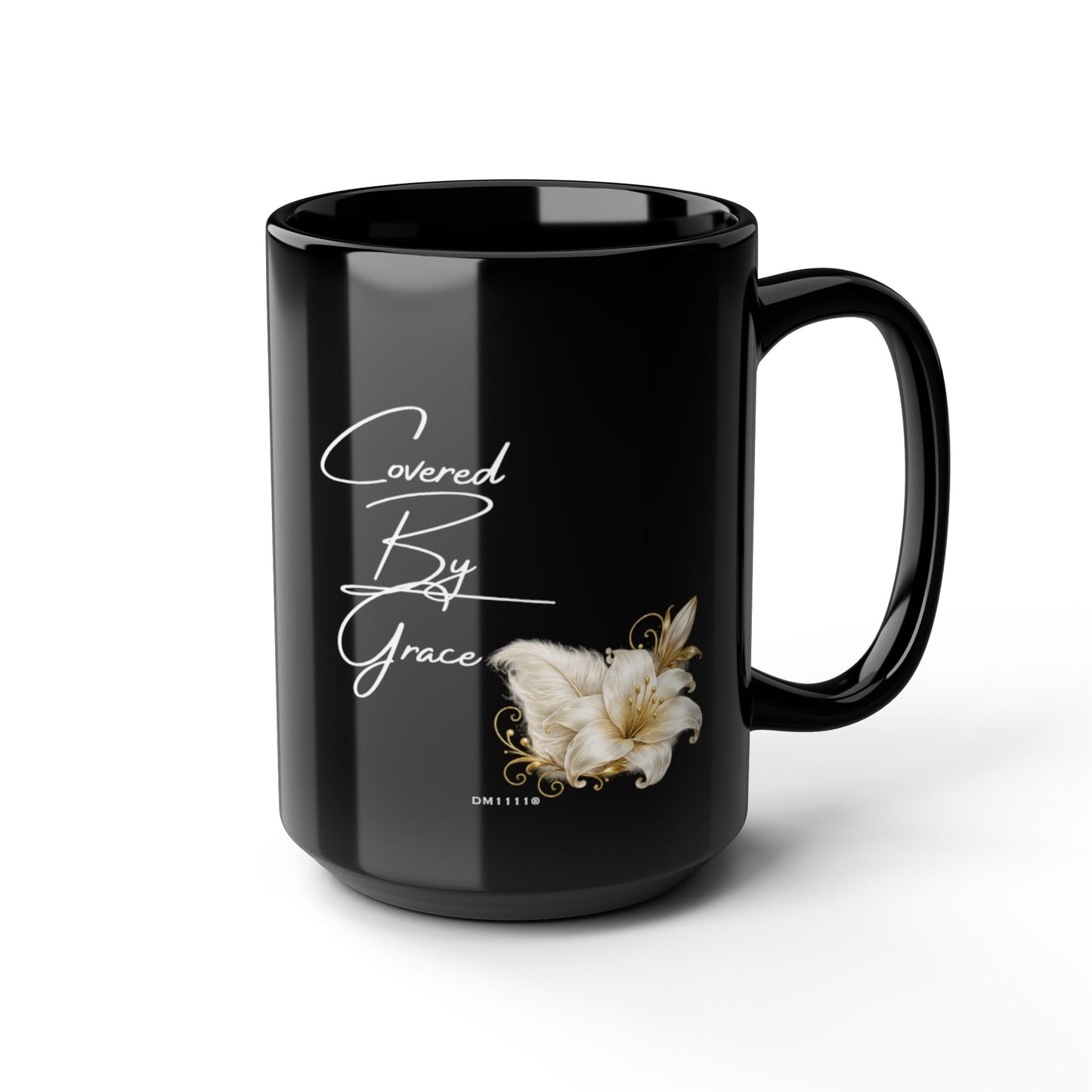 "Covered By Grace" Divine Faith mug (Black, 11oz/15oz)