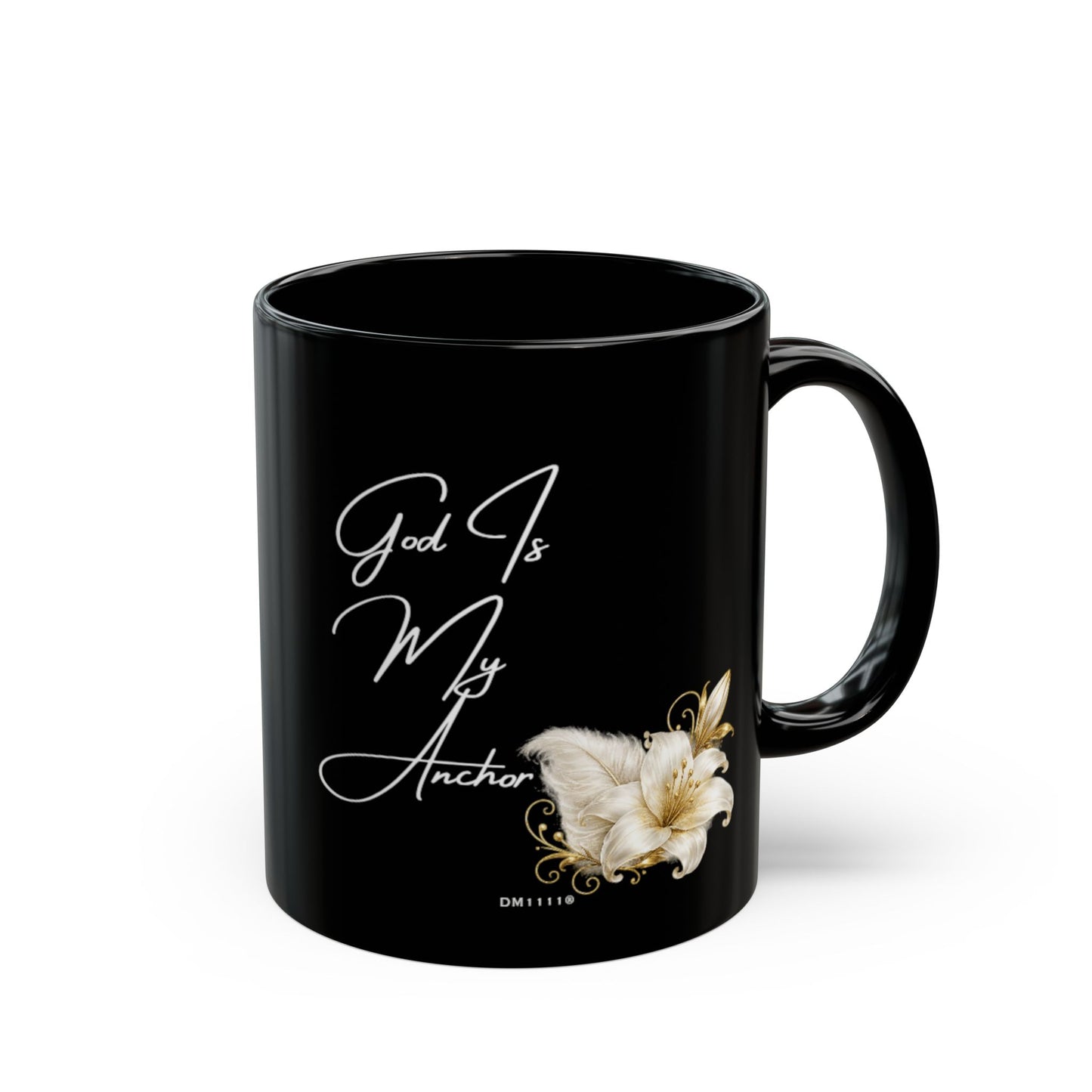 "God Is My Anchor" Divine Faith mug (Black, 11oz/15oz)