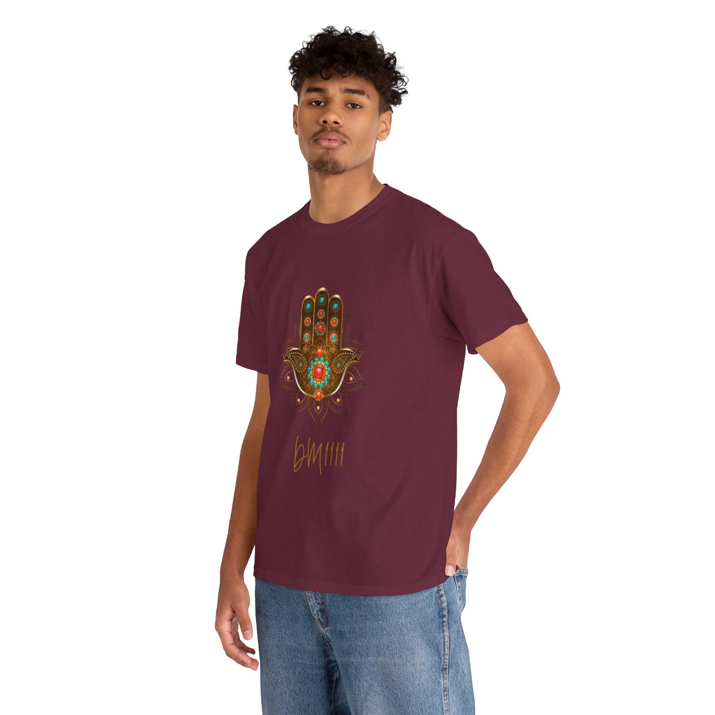 Gold Hamsa Hand DM1111 Unisex Heavy Cotton Tee