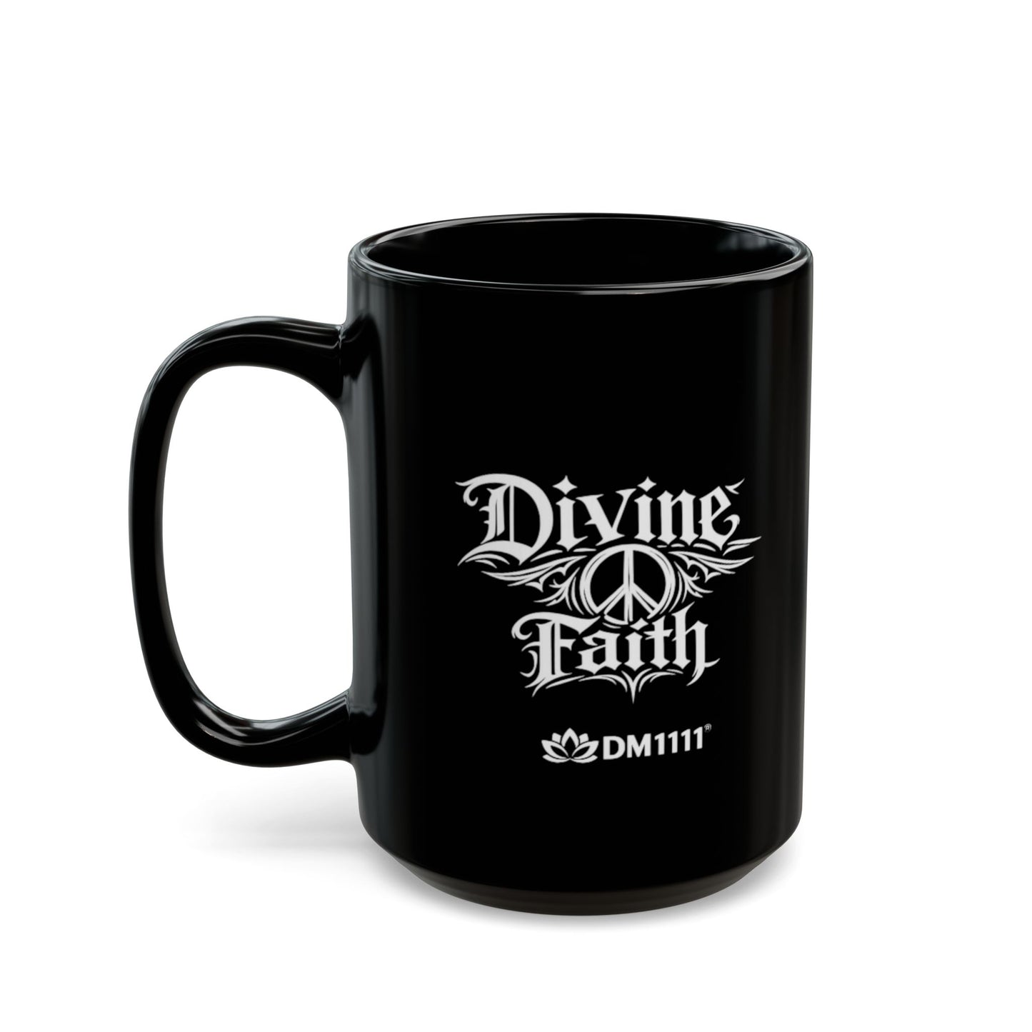 "Pray First, DF" Divine Faith mug (Black, 11oz/15oz)