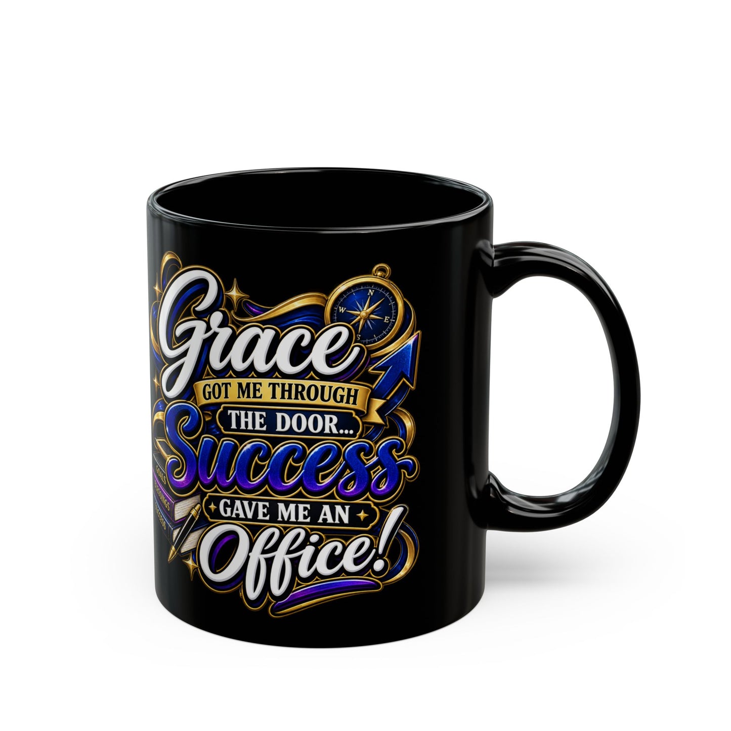 "Grace Got Me Through, DF" Divine Faith mug (Black, 11oz/15oz)