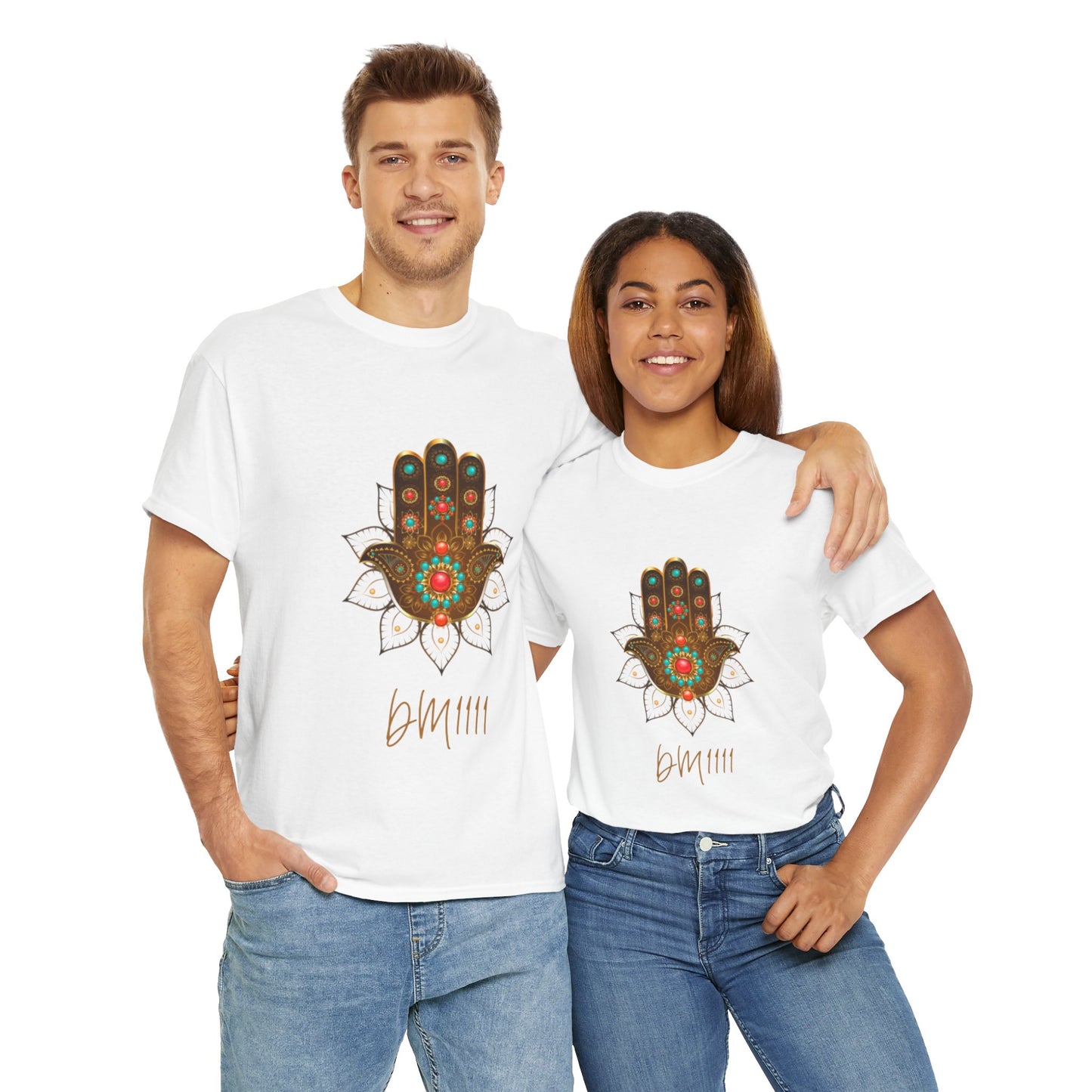 Gold Hamsa Hand DM1111 Unisex Heavy Cotton Tee