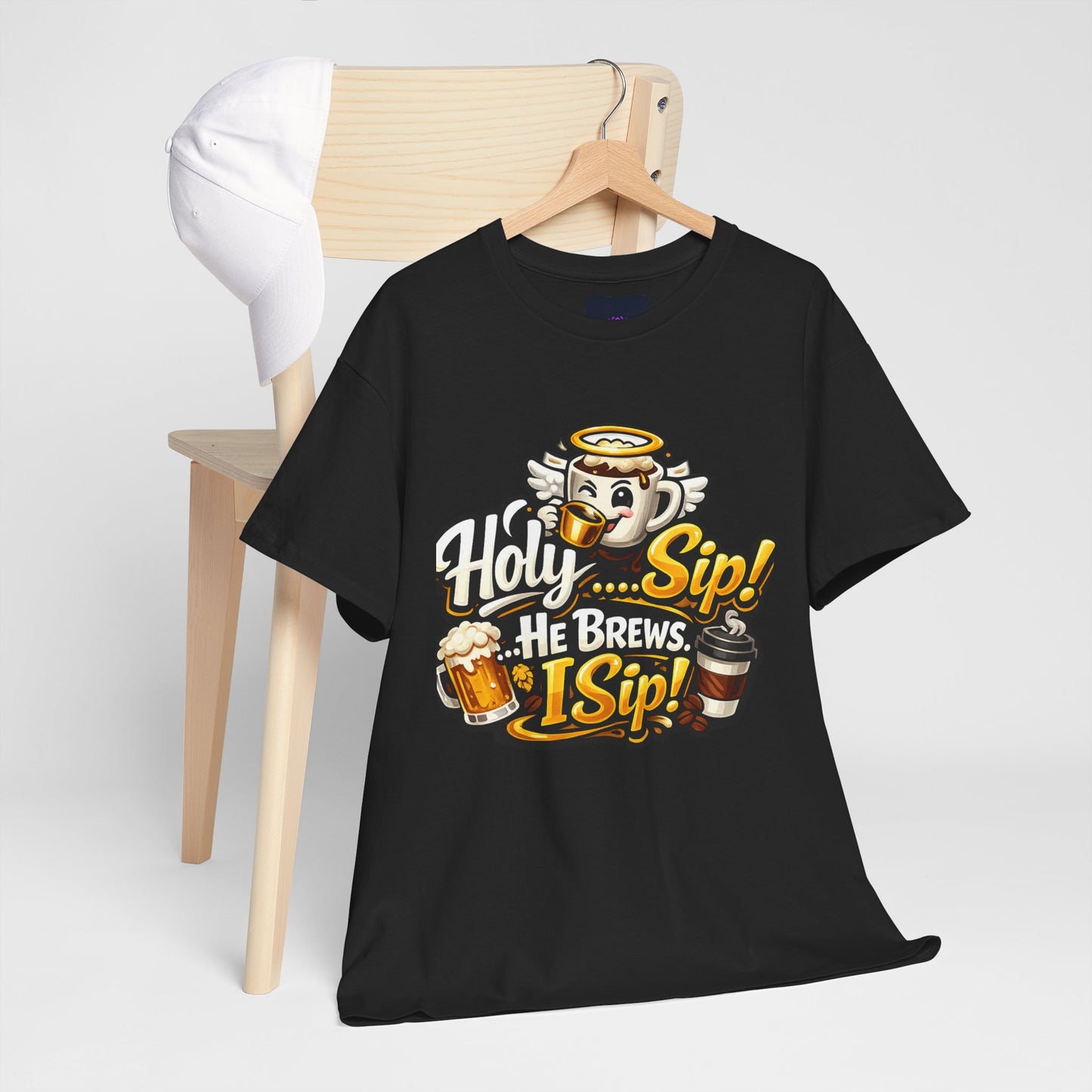 "Holy Sip! He Brews. I Sip, DF" T-Shirt by DM1111