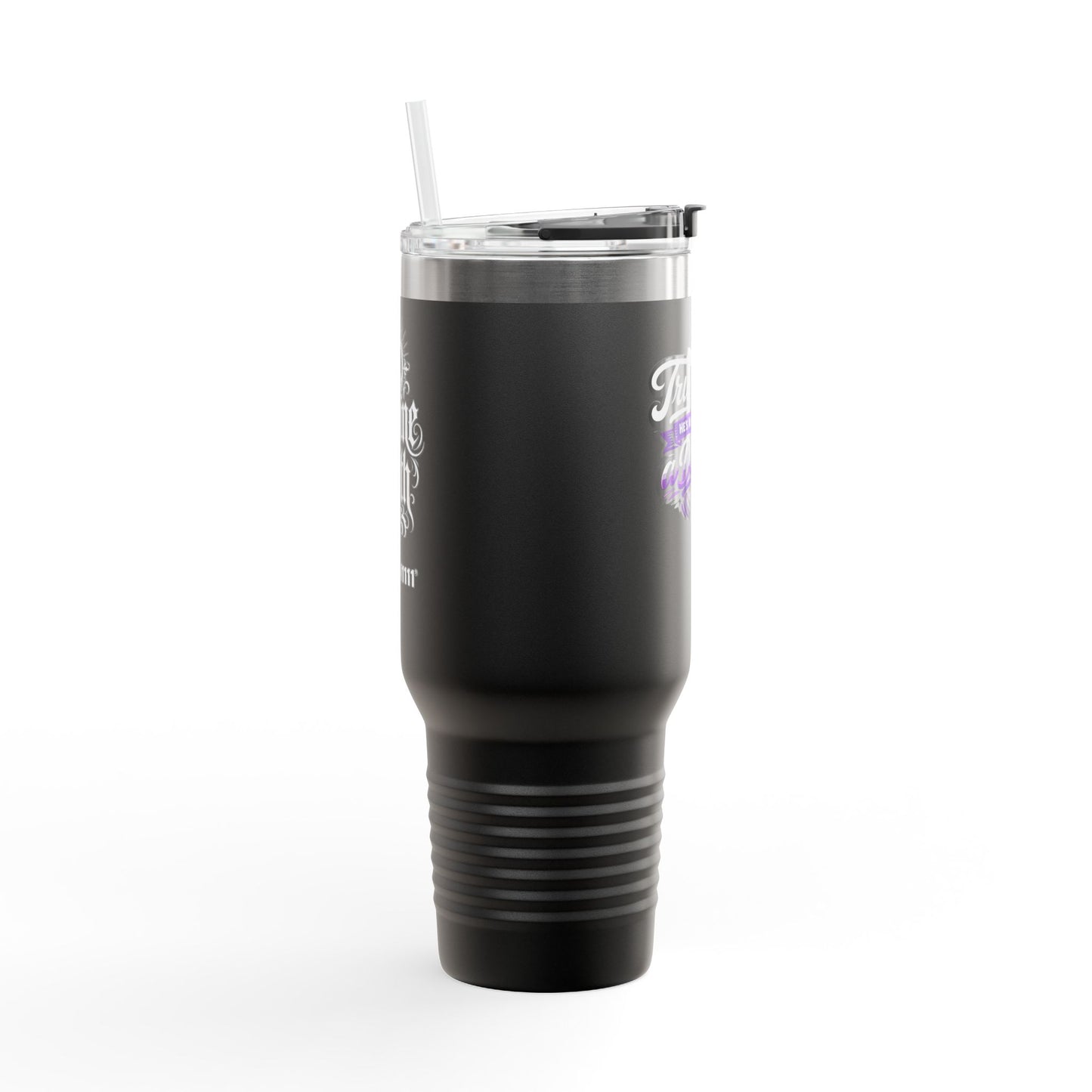 Travel Mug — "Trust God, He's Never Missed" 40oz Insulated Tumbler